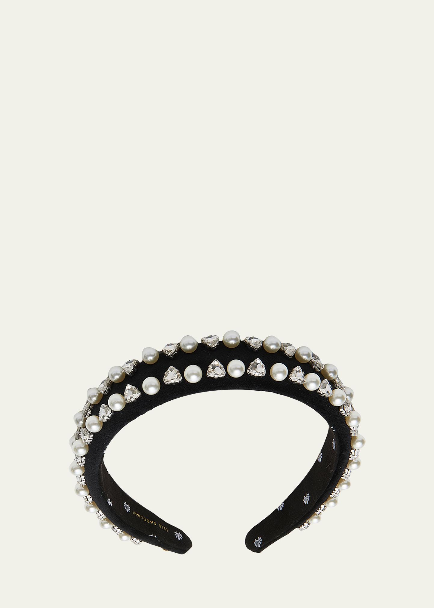 Lele Sadoughi Charlotte Geo Crystal & Faux Pearl Headband  display picture 3