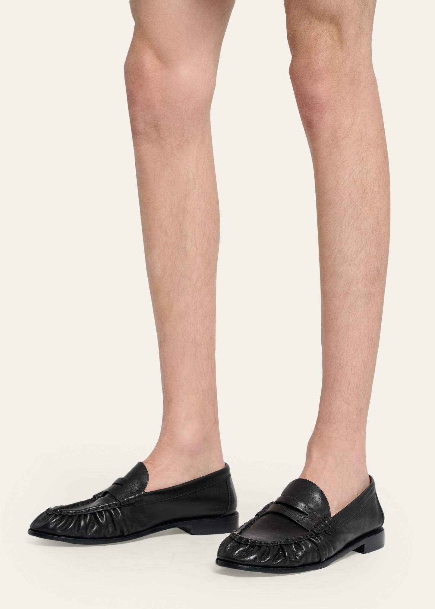 Saint Laurent Men's Le Loafer Creased Leather Mules - Bergdorf Goodman