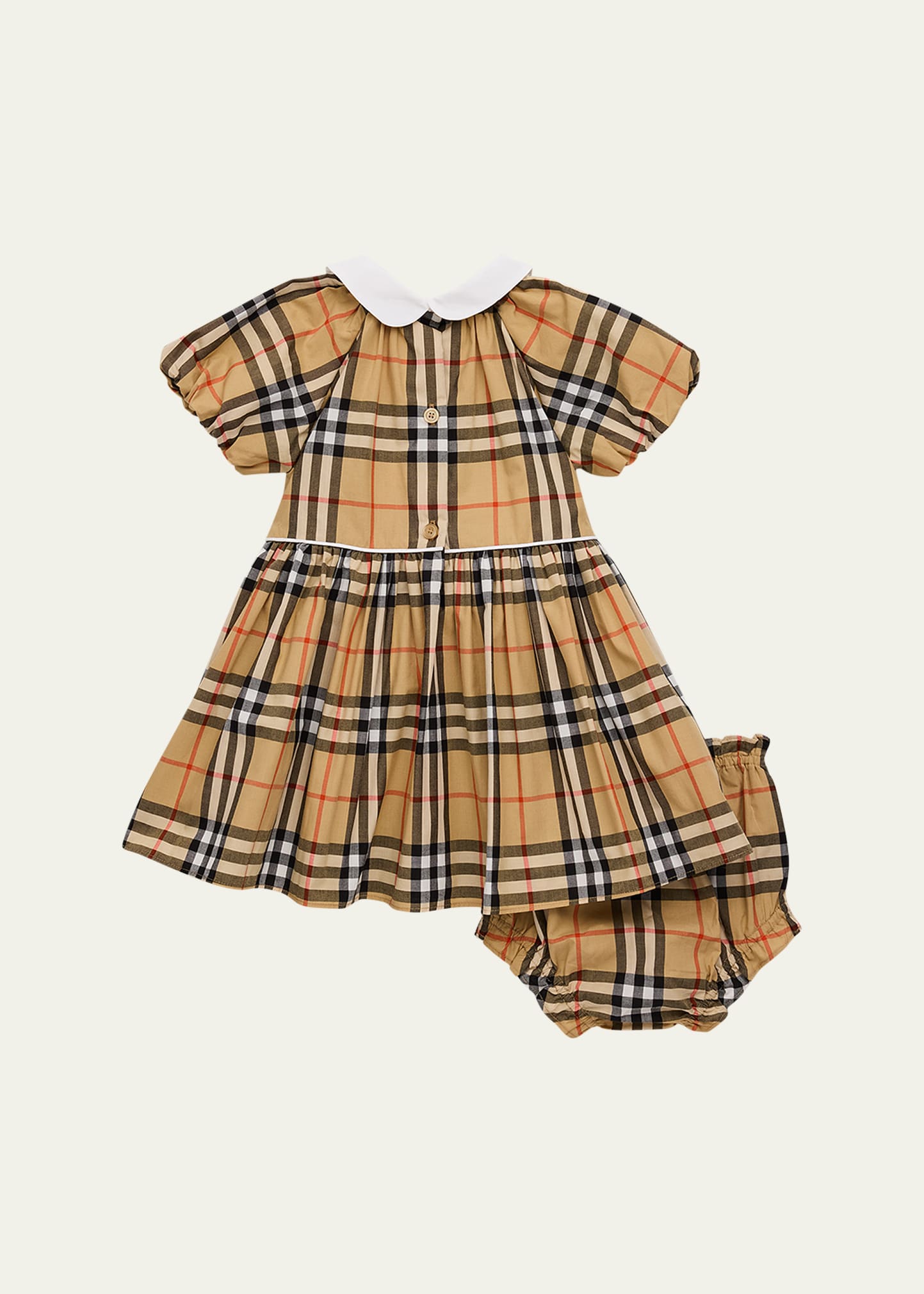 Burberry Girl's Check Cotton Dress with Bloomers, Size 1M-18M