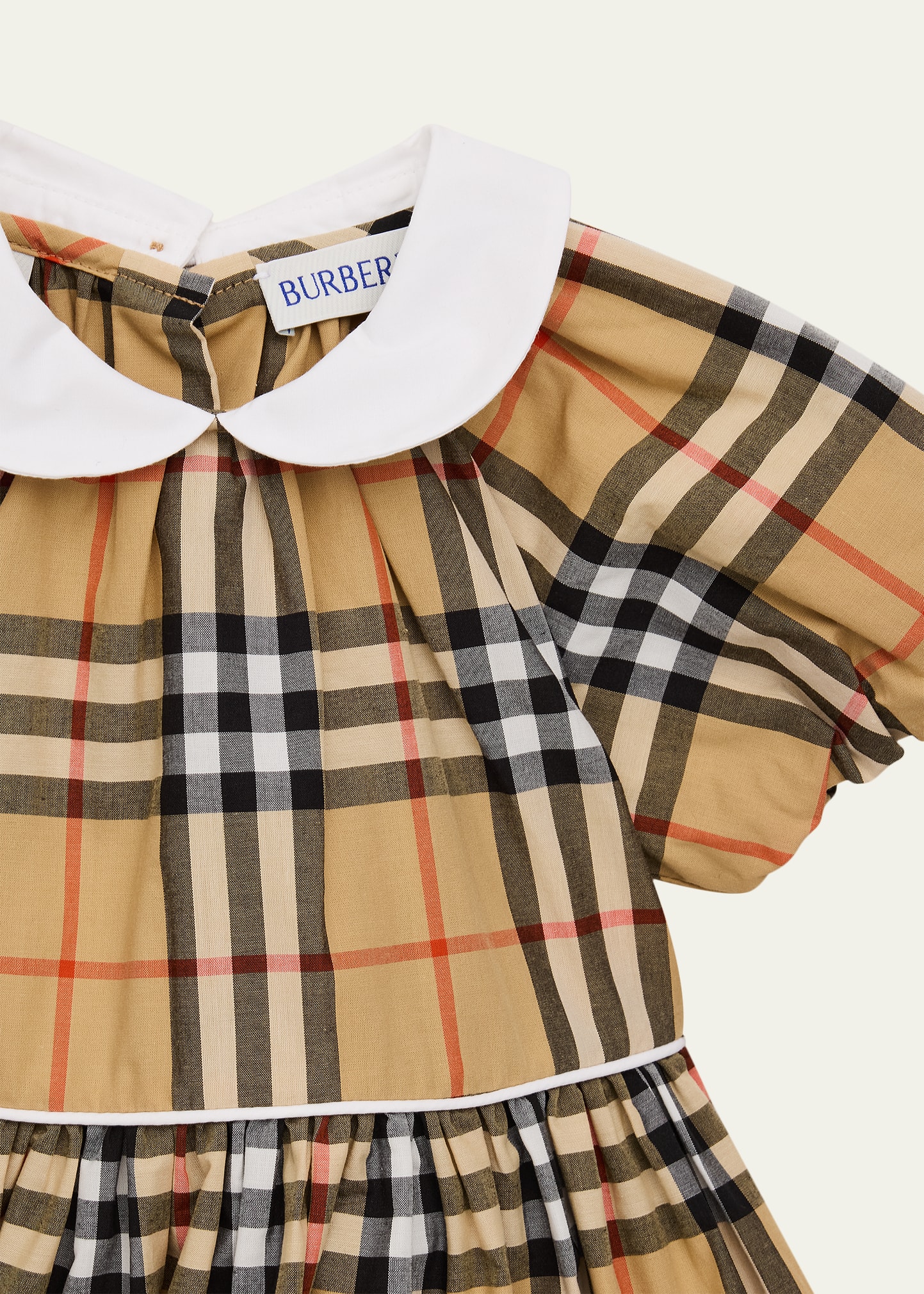 Burberry Girl's Check Cotton Dress with Bloomers, Size 1M-18M