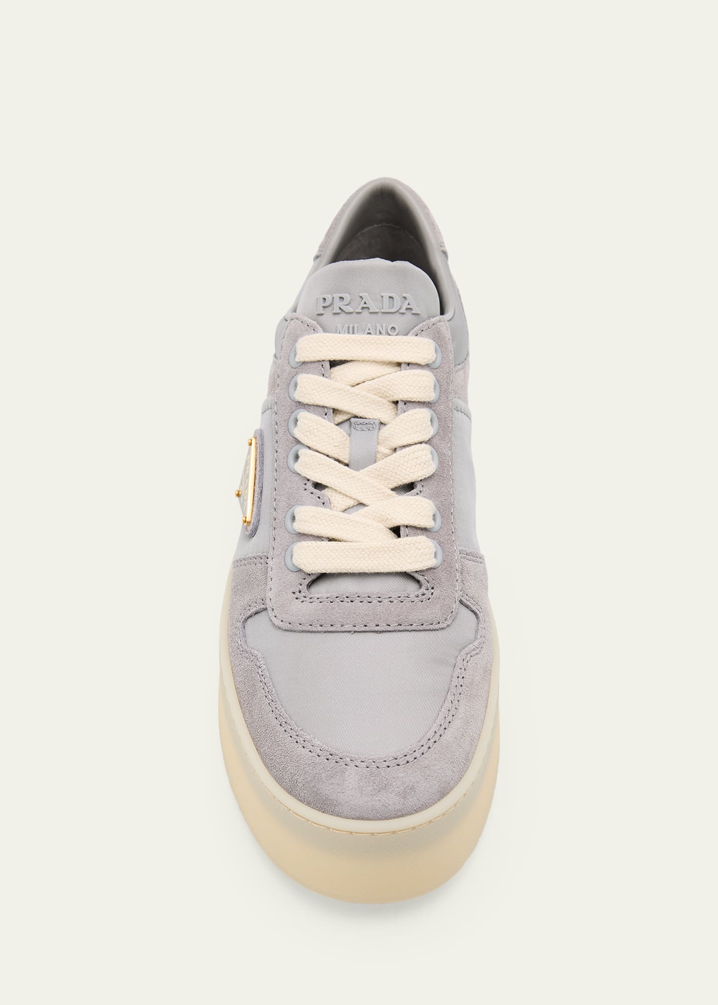 Prada Downtown Bold Re-Nylon and Suede Platform Sneakers