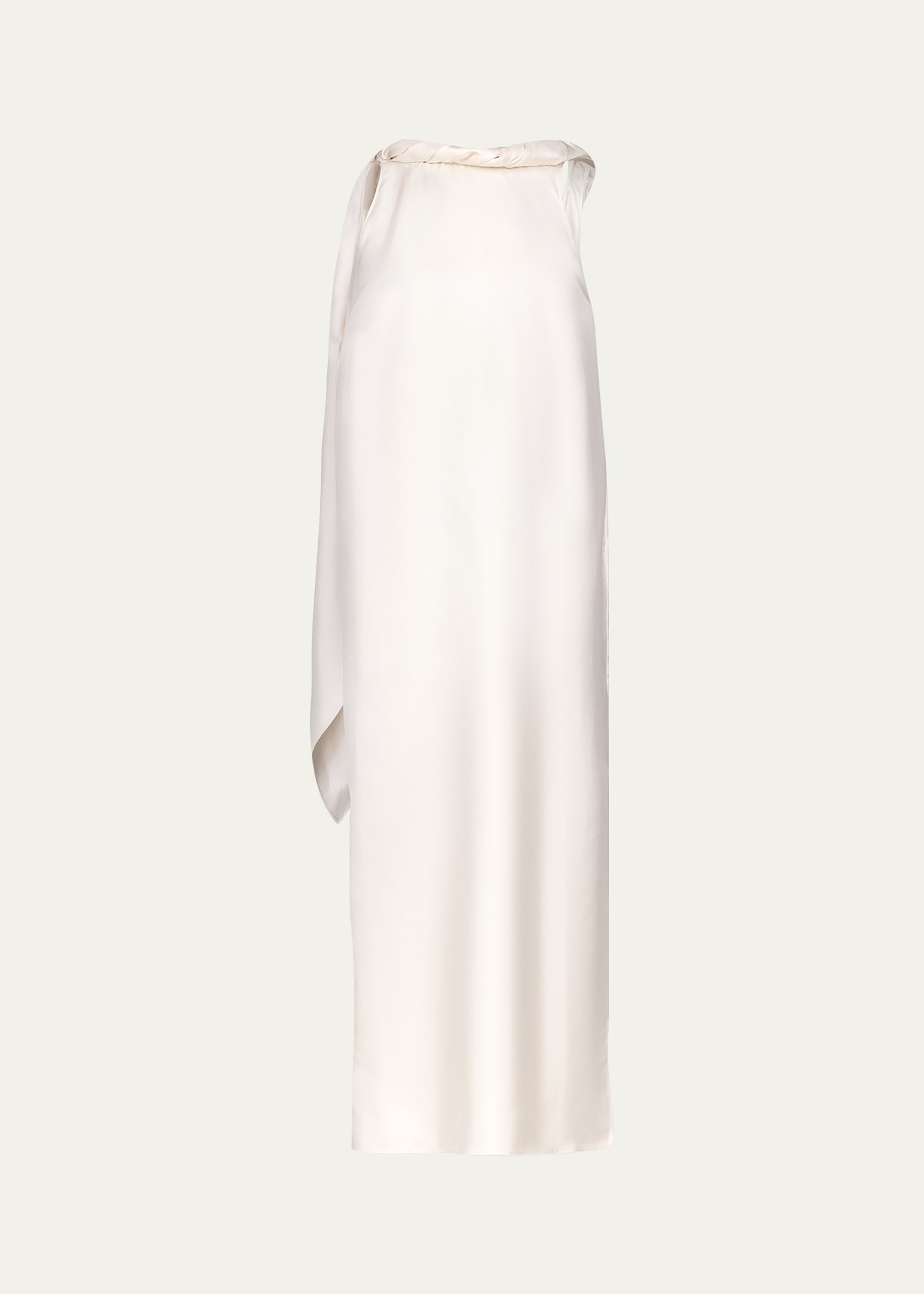 loulou satin dress Loulou de Saison Susan Twisted Satin Dress, Ivory, Women's, Large, Cocktail & Party Wedding Guest Dresses Satin & Silk Dresses