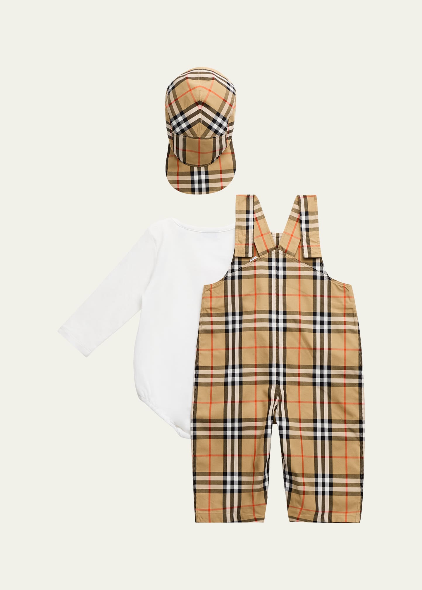 Burberry Boy's Check Cotton Three-Piece Gift Set, Size 1M-18M