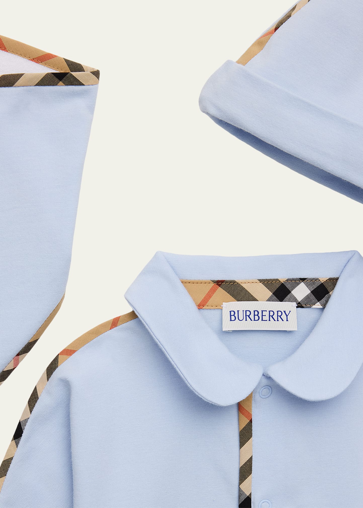 Burberry Boy's Stretch Cotton Three-Piece Gift Set, Size 1M-18M