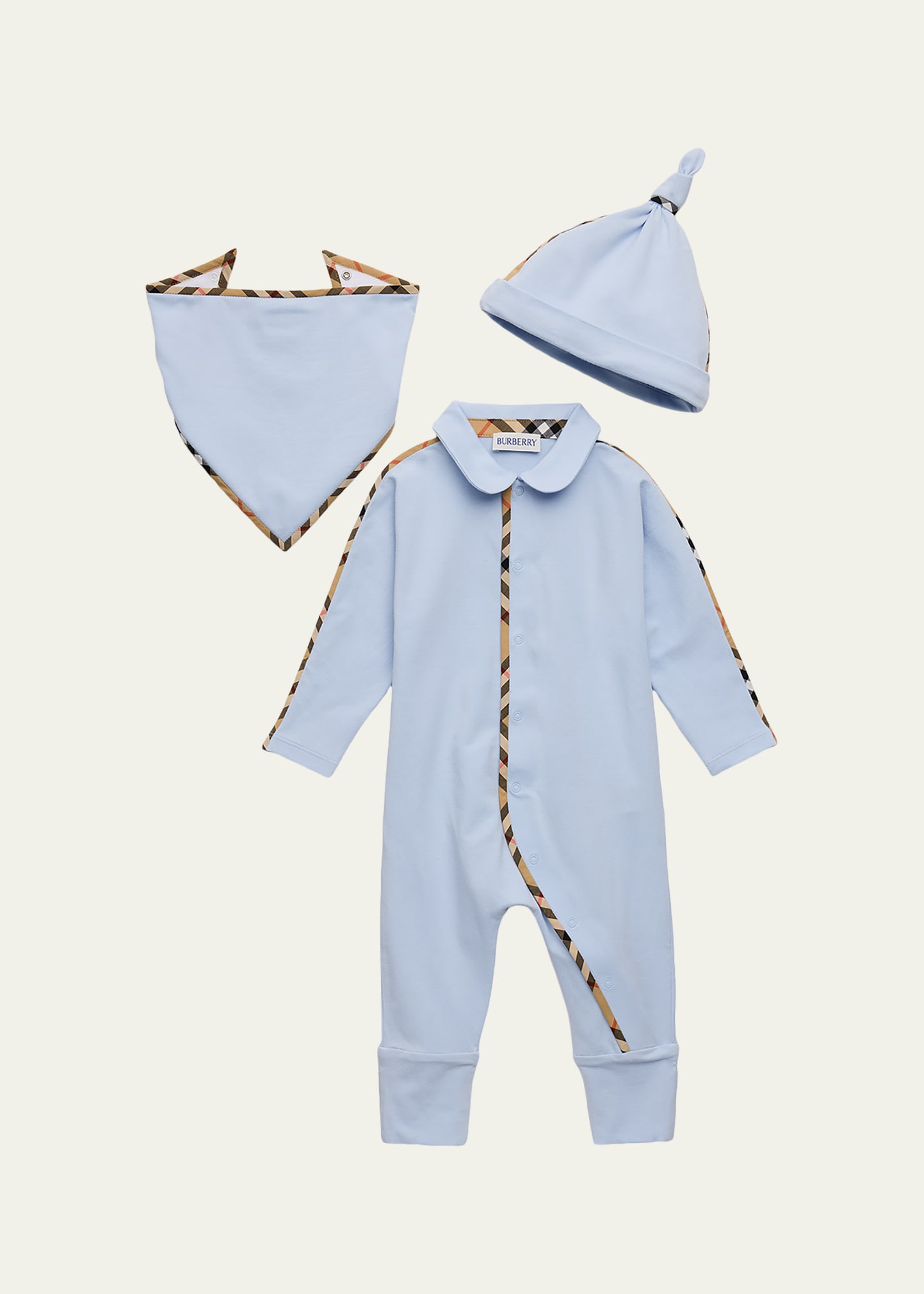Burberry Boy's Stretch Cotton Three-Piece Gift Set, Size 1M-18M