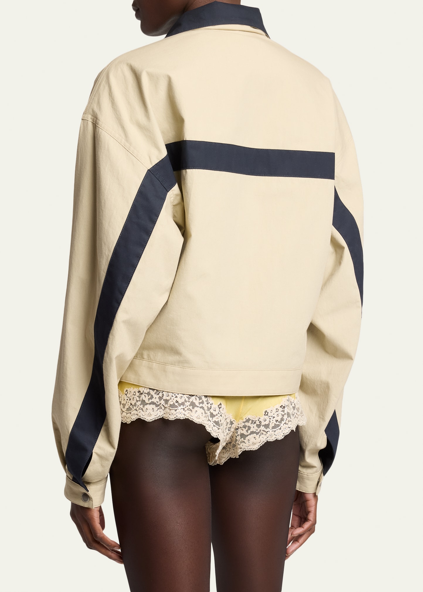 Saint Laurent Toile Vintage Striped Zip Jacket - Bergdorf Goodman