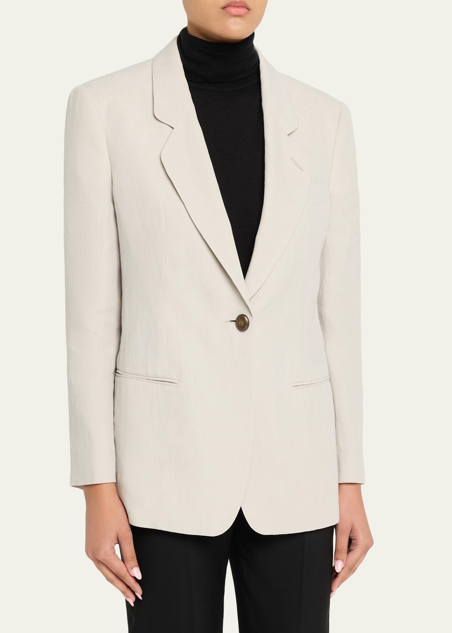 ジャケット・アウター 80s GIORGIO ARMANI Linen Tailored Jacket Giorgio Armani Linen Single-Breasted Blazer Jacket - Bergdorf Goodman