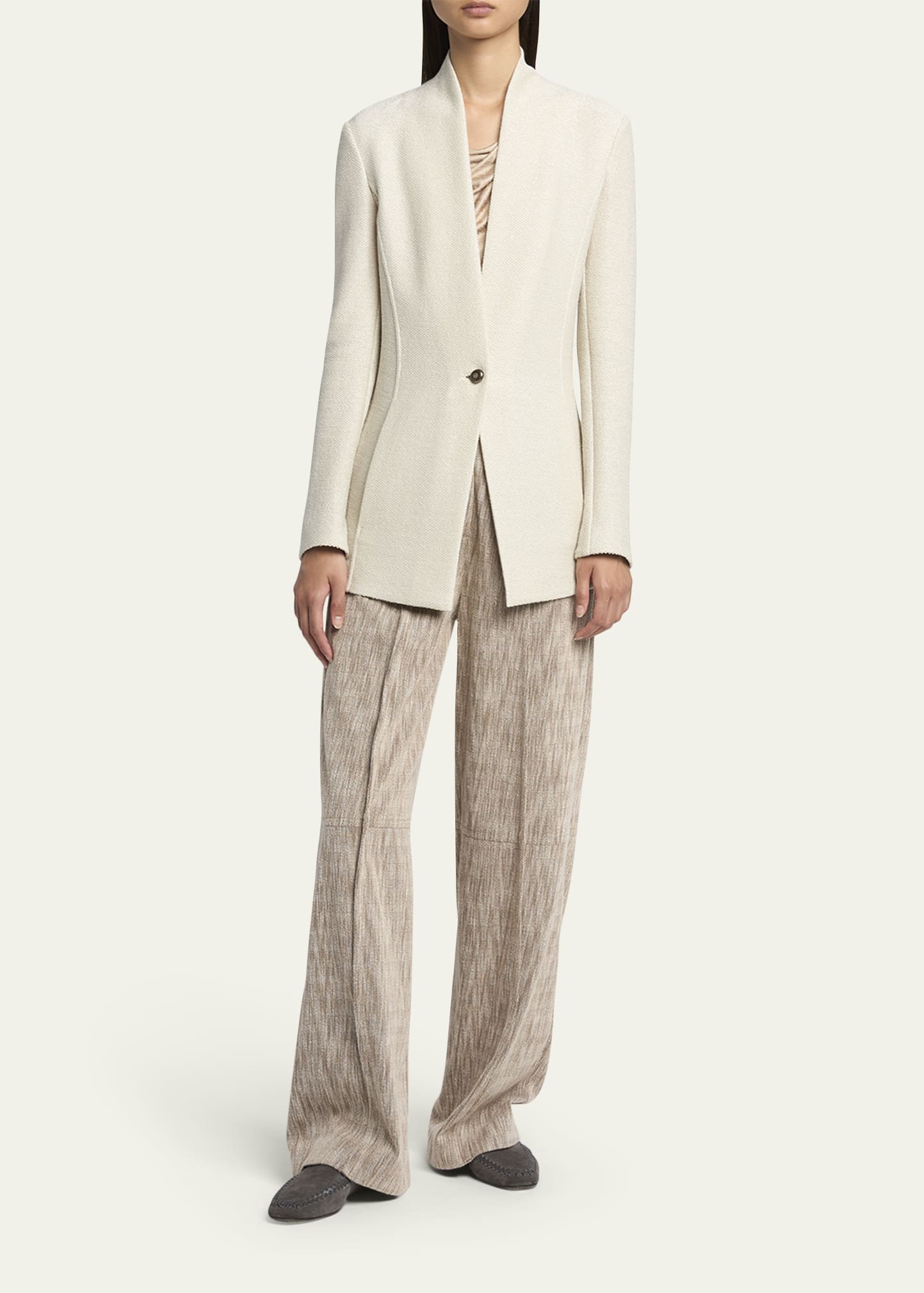 Giorgio Armani Single-Breasted Tweed Blazer Jacket - Bergdorf Goodman