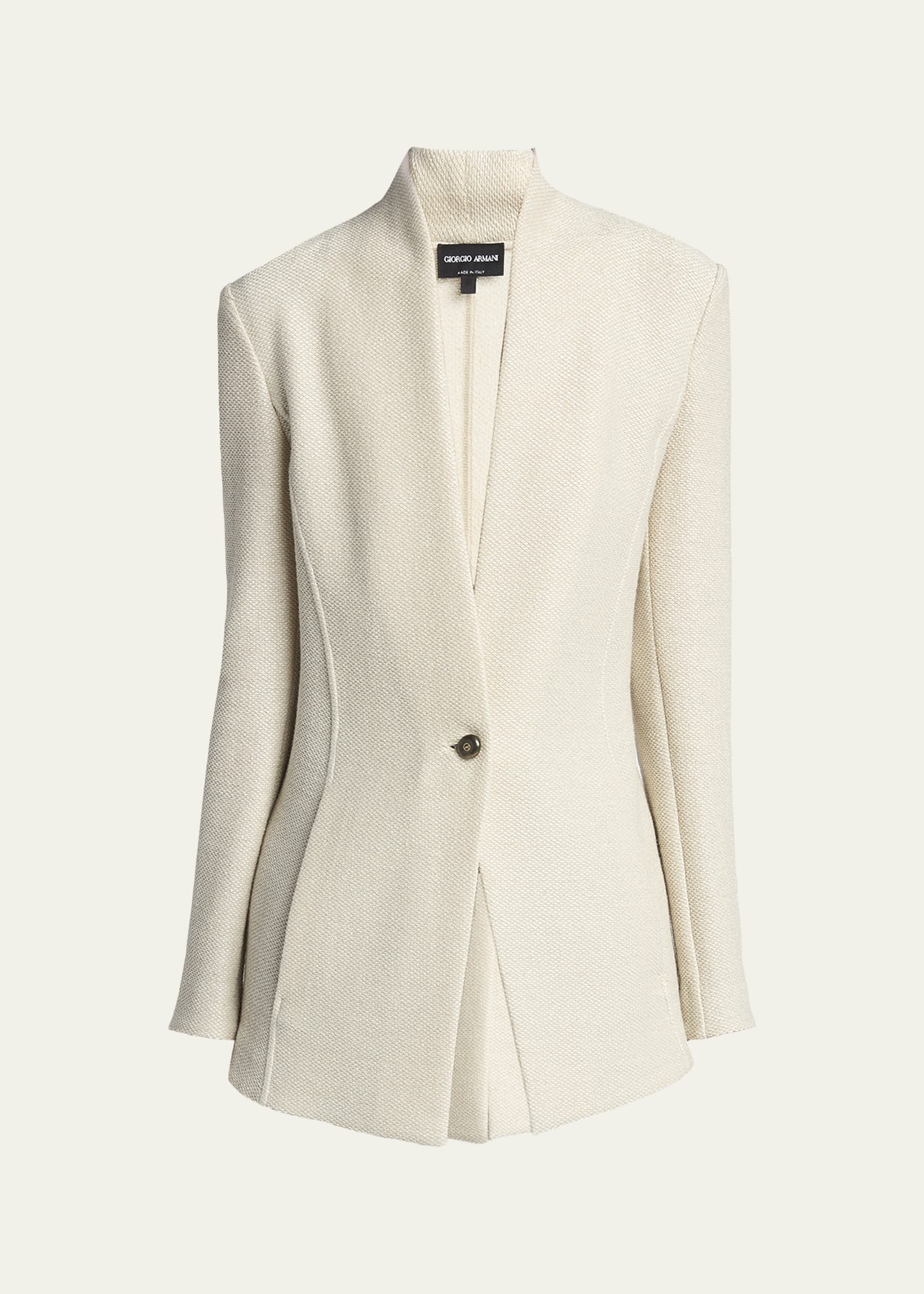 Giorgio Armani Single-Breasted Tweed Blazer Jacket - Bergdorf Goodman