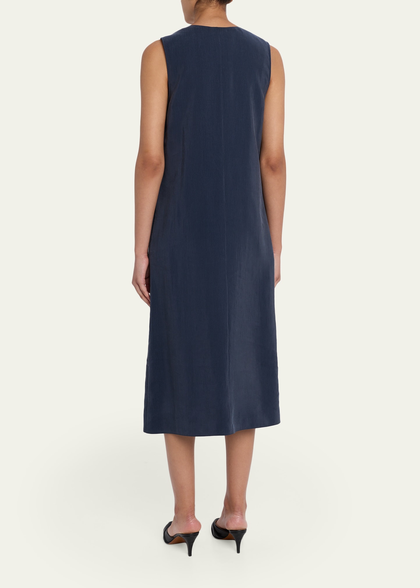 giorgio armani women's gray sleeveless pleated dress Giorgio Armani Silk Long Dress | Grey