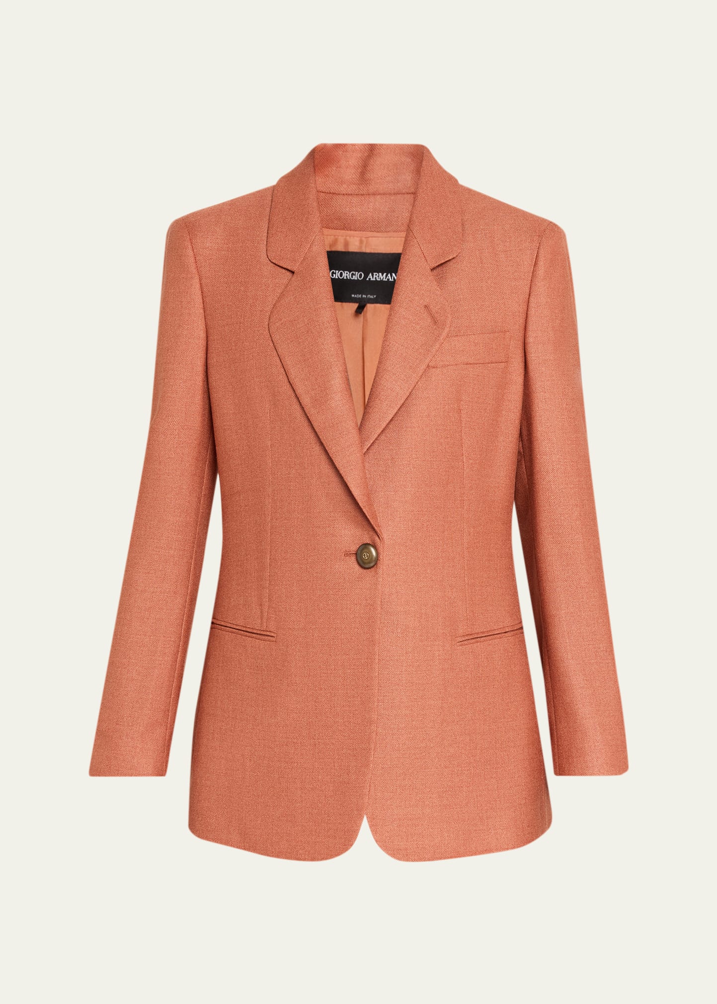 Giorgio Armani Silk-Wool Single-Breasted Blazer Jacket - Bergdorf