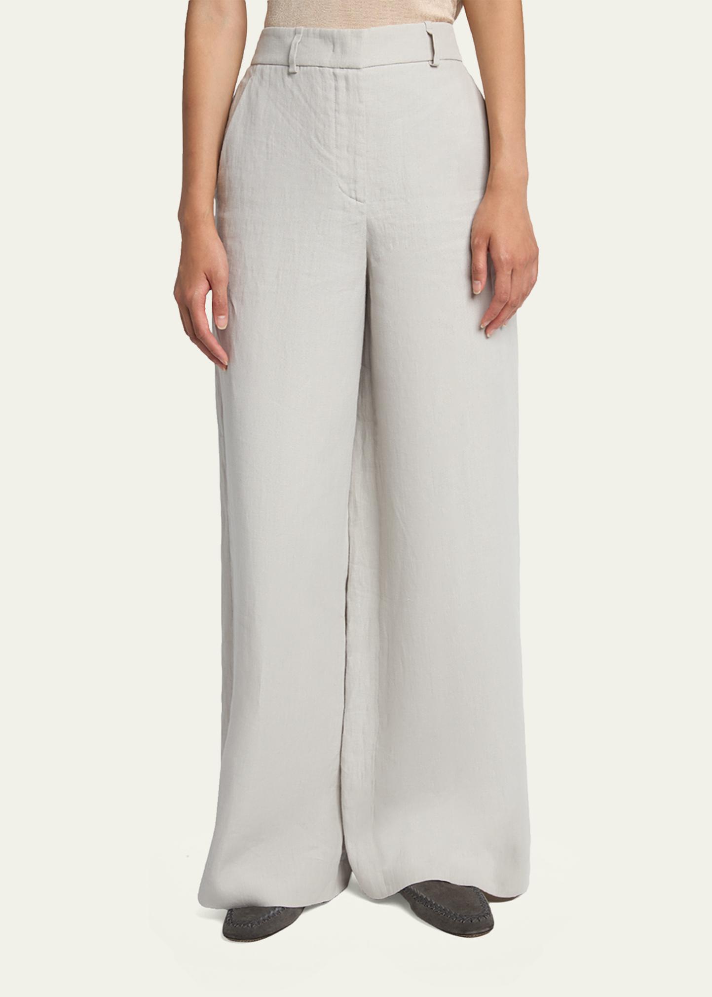 Giorgio Armani Linen Straight-Leg Trousers - Bergdorf Goodman