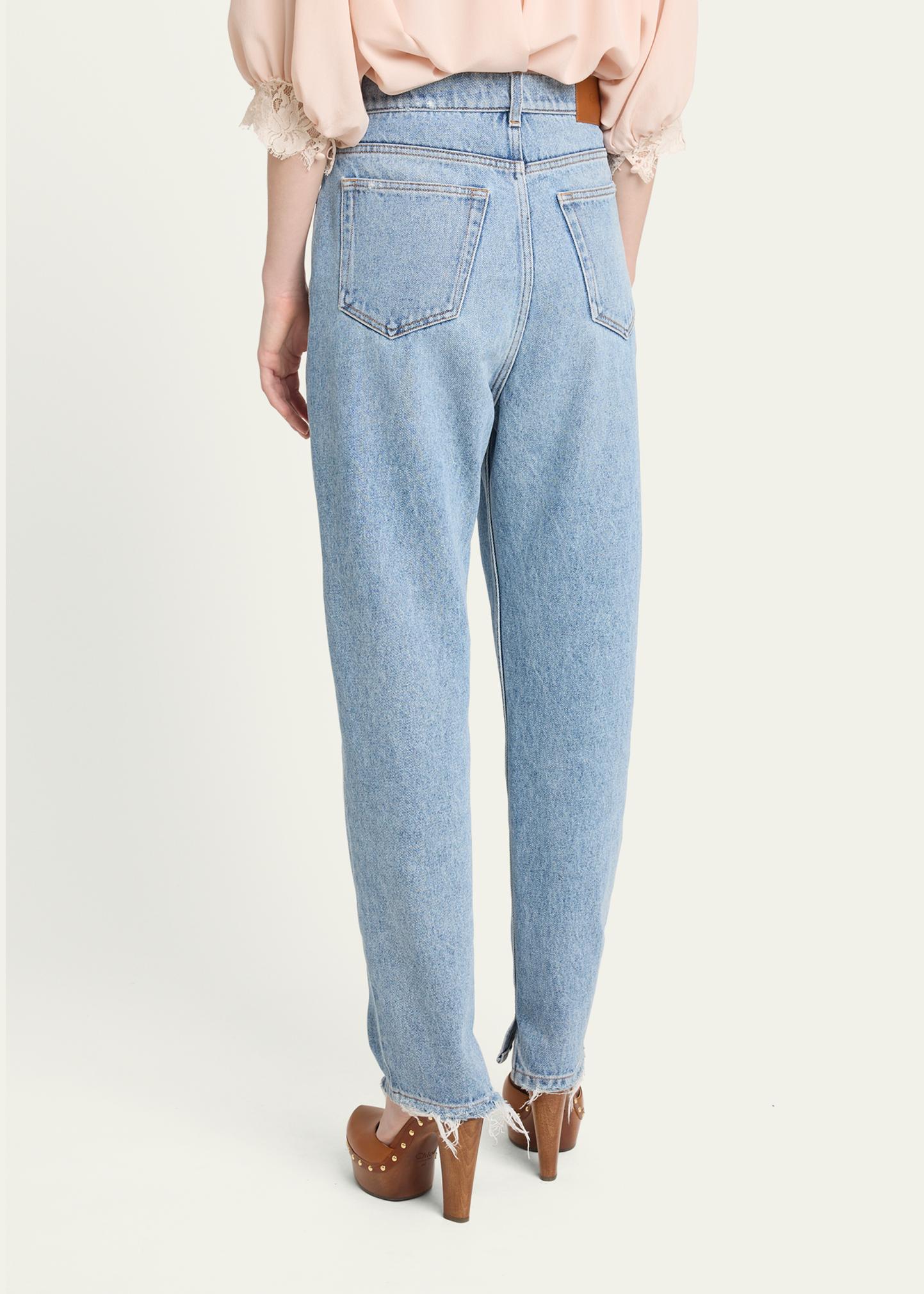 Chloe Split-Hem Barrel-Leg Jeans - Bergdorf Goodman