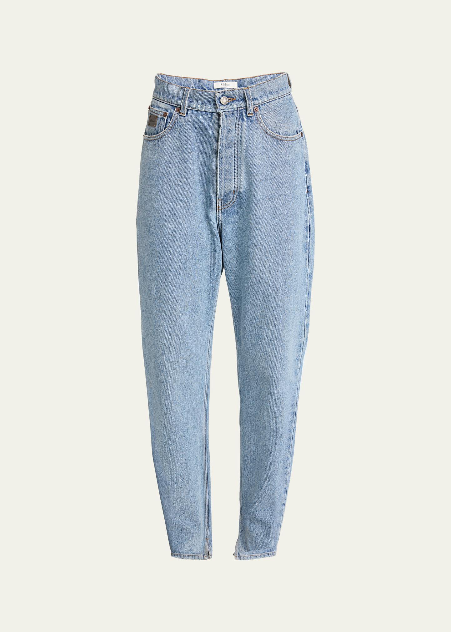 Chloe Split-Hem Barrel-Leg Jeans - Bergdorf Goodman