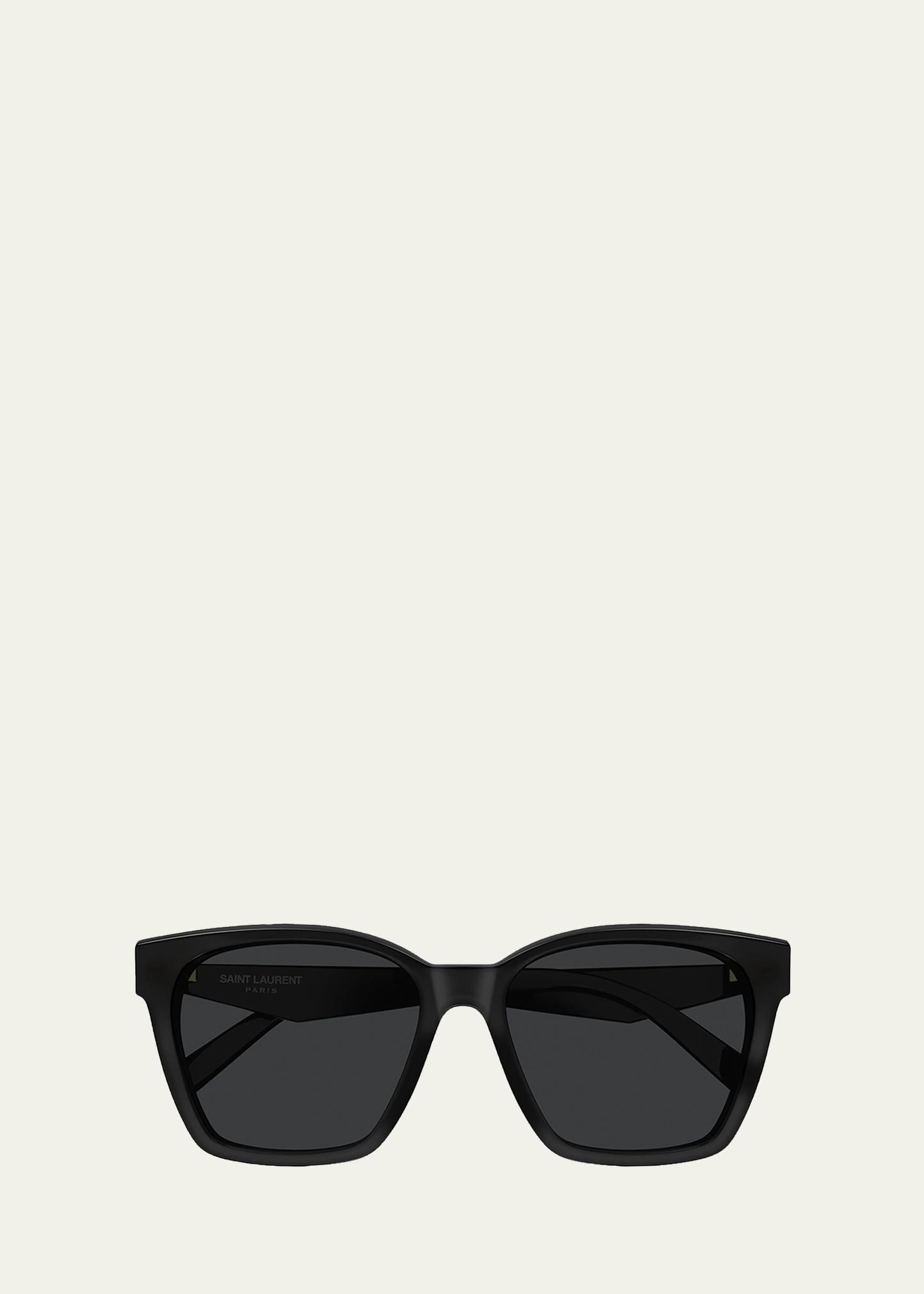 Saint Laurent Black Croc Leather Textured Square Sunglasses Saint Laurent Women main image 4
