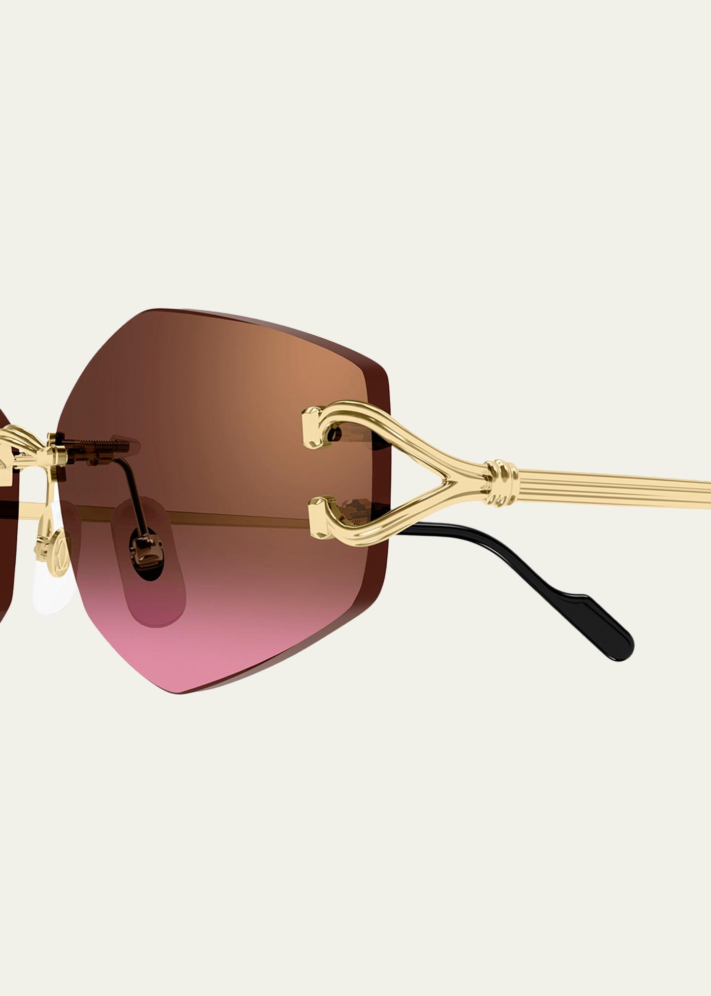 Cartier 56mm Geometric Oval Sunglasses - Bergdorf Goodman