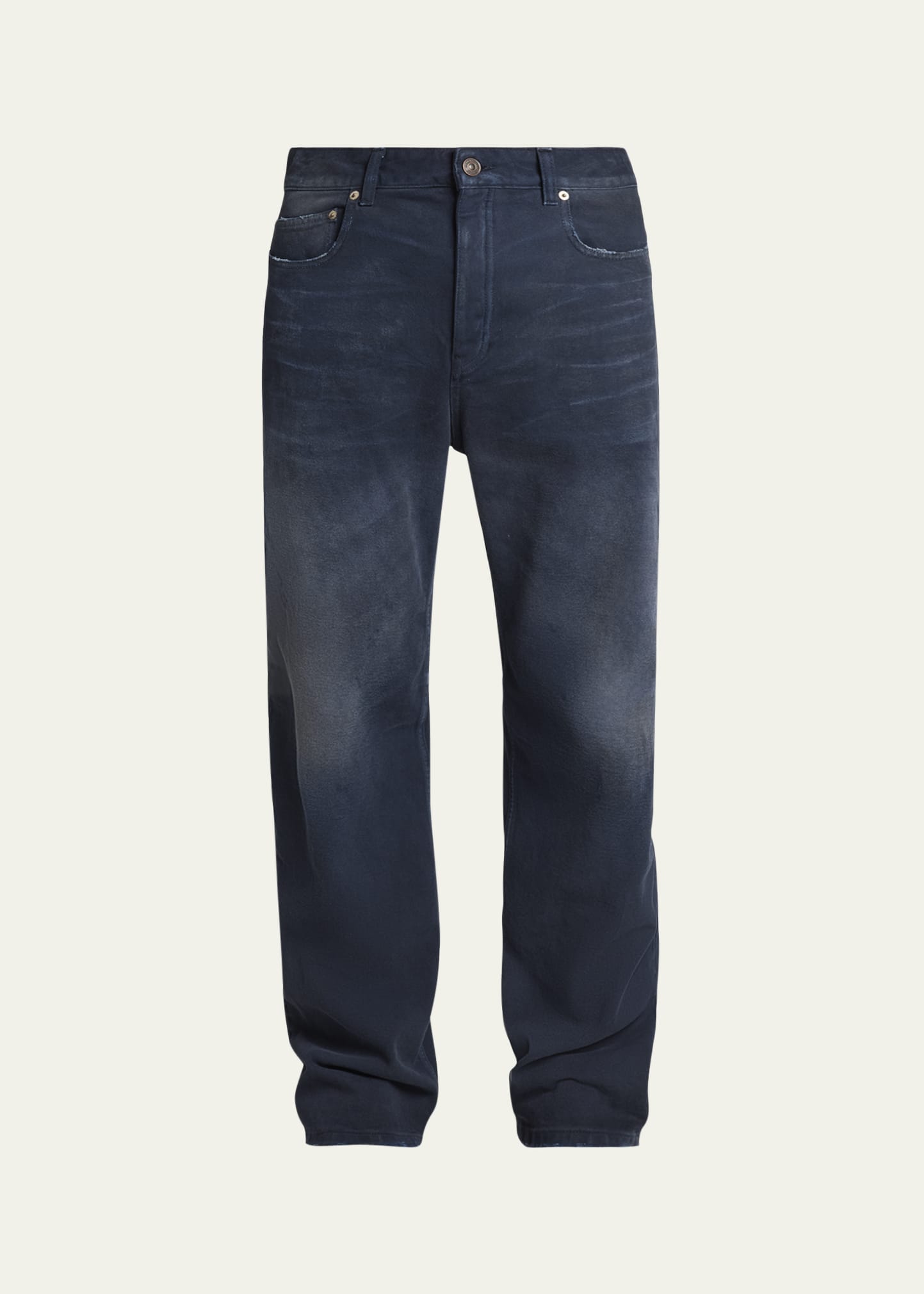 Balenciaga Men's Raw-Edge Denim Straight Leg Jeans - Bergdorf Goodman