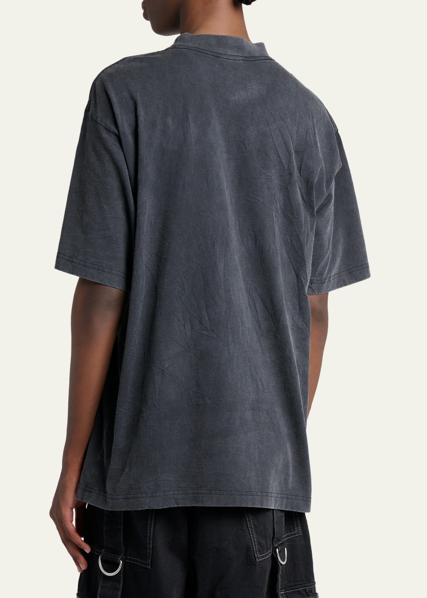 Balenciaga Men's Washed Jersey Chalk Logo T-Shirt - Bergdorf Goodman