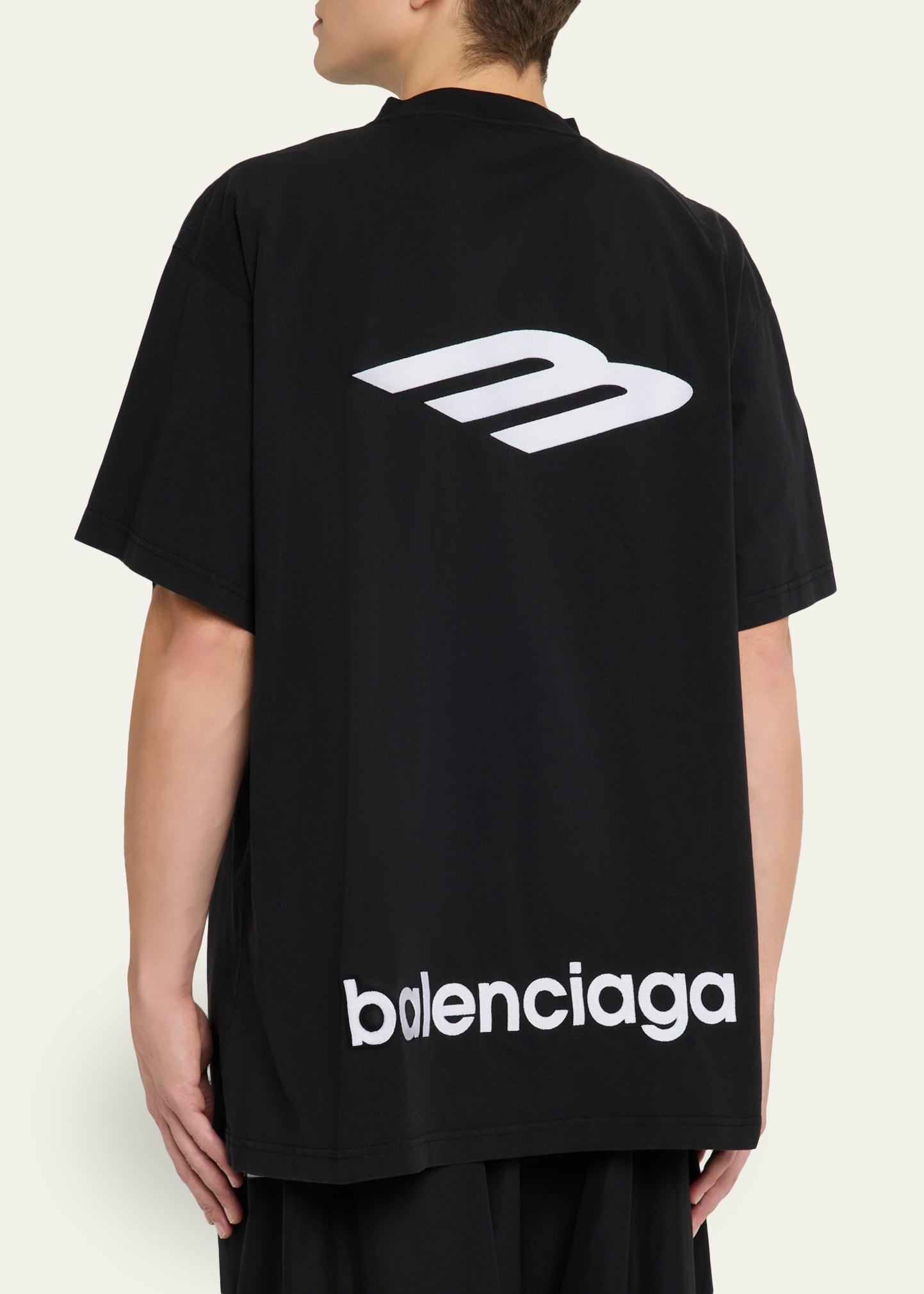 Balenciaga Men's 3B Logo Oversized T-Shirt - Bergdorf Goodman