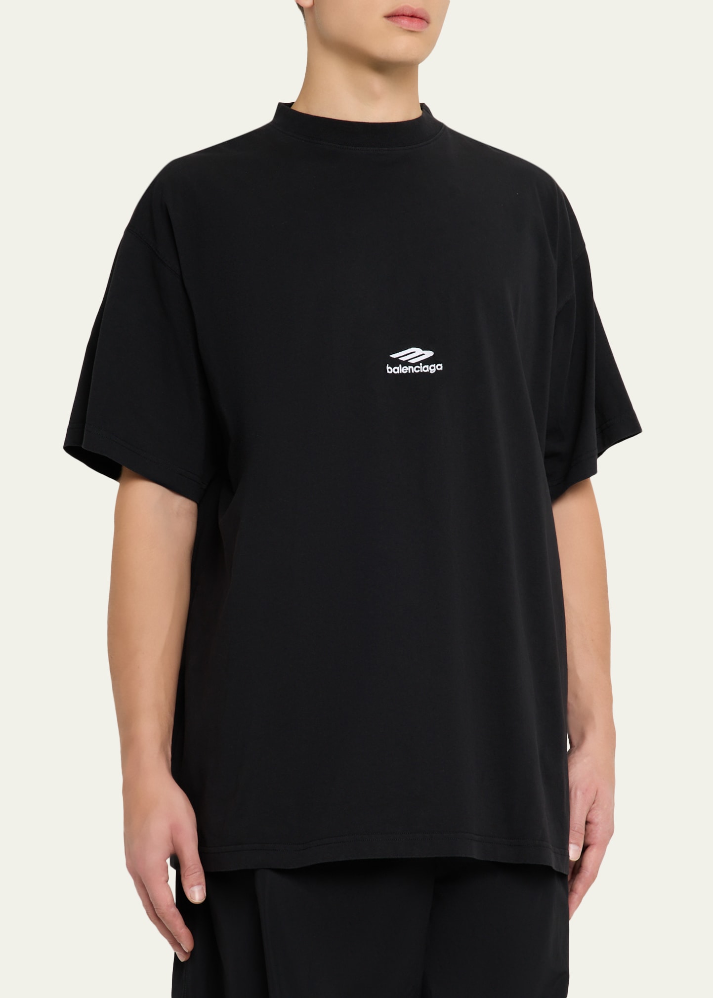 Balenciaga Men's 3B Logo Oversized T-Shirt - Bergdorf Goodman