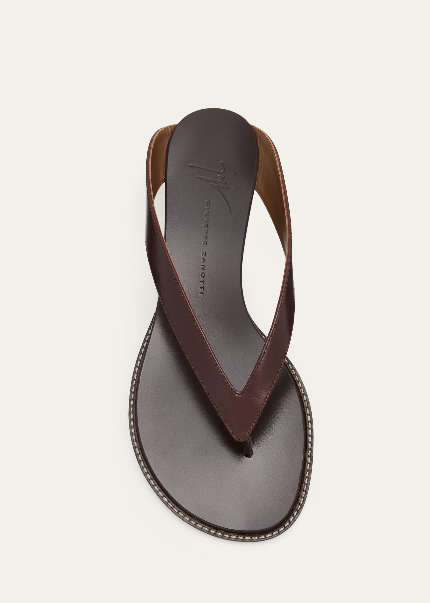Giuseppe Zanotti 25mm Amelia Leather Thong Sandals - Bergdorf Goodman