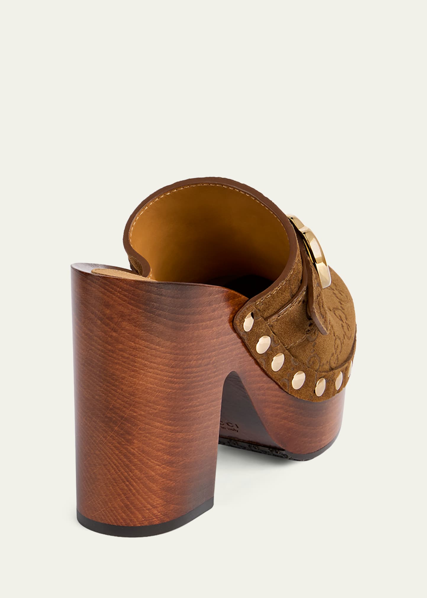 Gucci 70mm Double G Suede Platform Clogs - Bergdorf Goodman