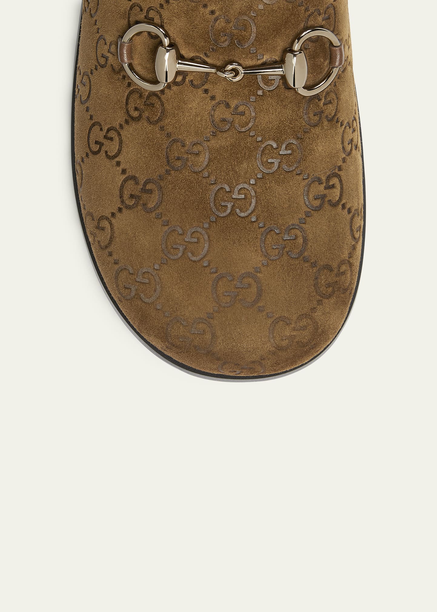Gucci GG Luxury Suede Mules with Horsebit - Bergdorf Goodman