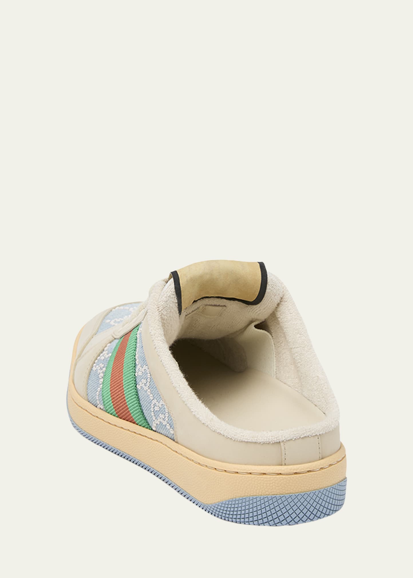 Gucci GG Pearly Denim and Leather Screener Mules - Bergdorf Goodman
