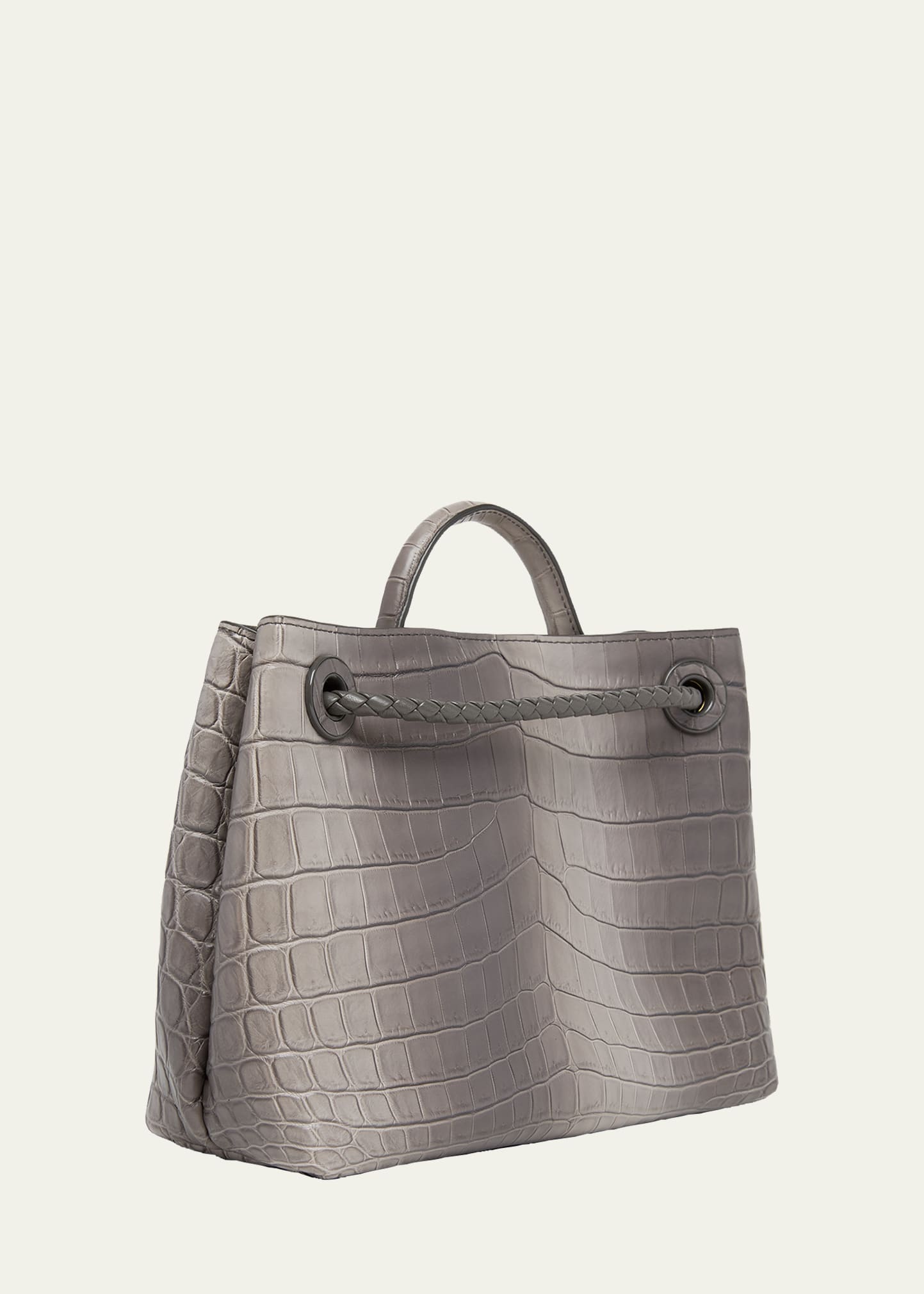 Bottega Veneta Andiamo Small Crocodile Leather Top-Handle Bag