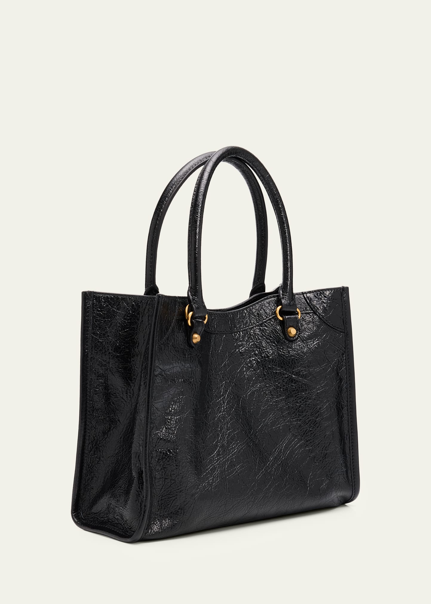 Balenciaga Arena Crinkled Leather Top-Handle Bag - Bergdorf Goodman