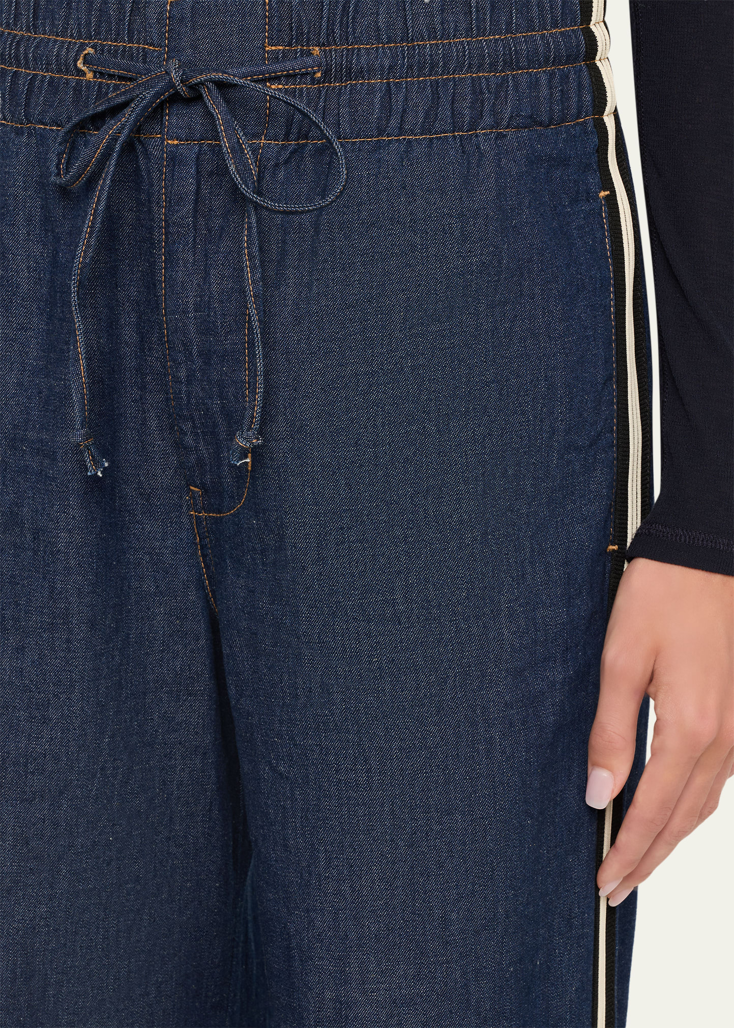 Veronica Beard Taylor Wide-Leg Track Jeans - Bergdorf Goodman