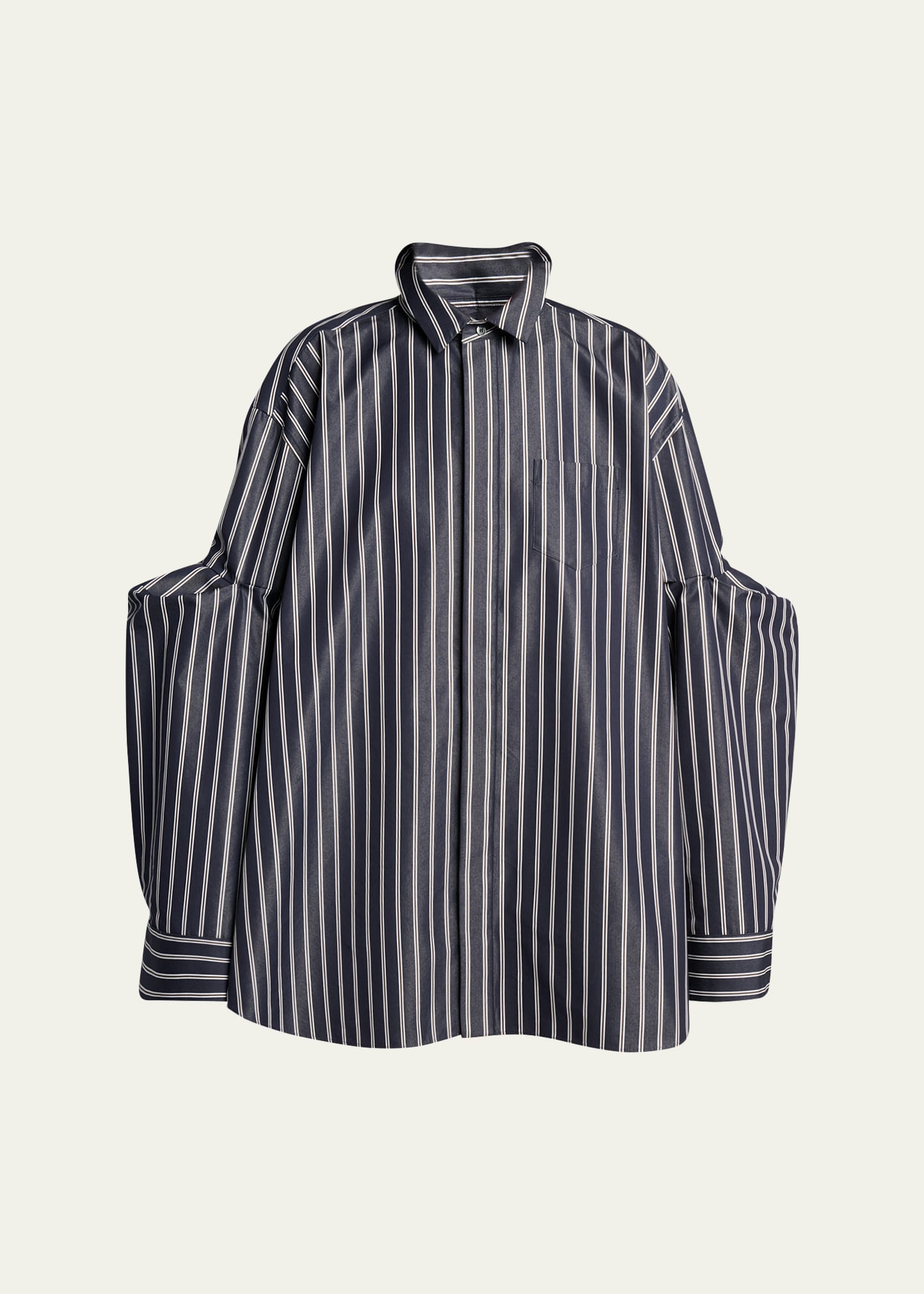 SACAI Striped Poplin Oversized Button-Down Shirt - Bergdorf Goodman