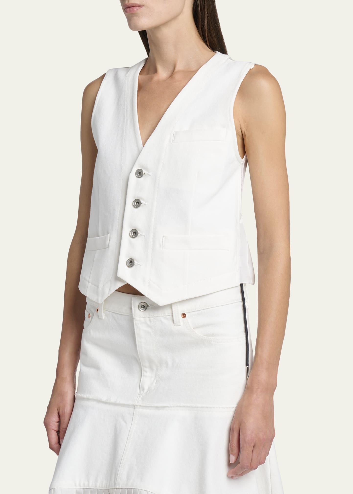 sacai - 【新品・未使用】sacai 再構築gilet sacai Mixed-Media Denim Vest - Bergdorf Goodman