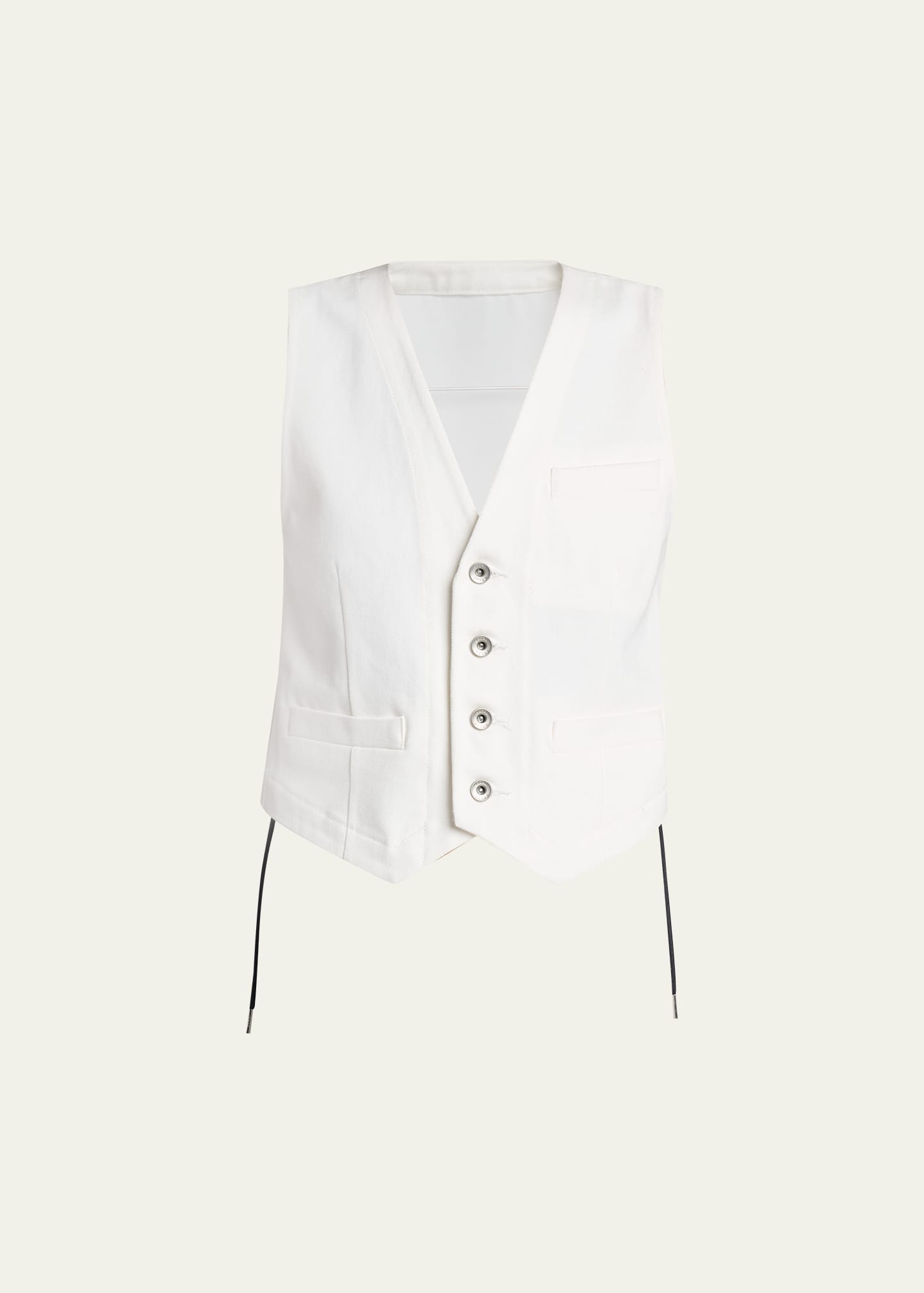 SACAI Mixed-Media Denim Vest - Bergdorf Goodman