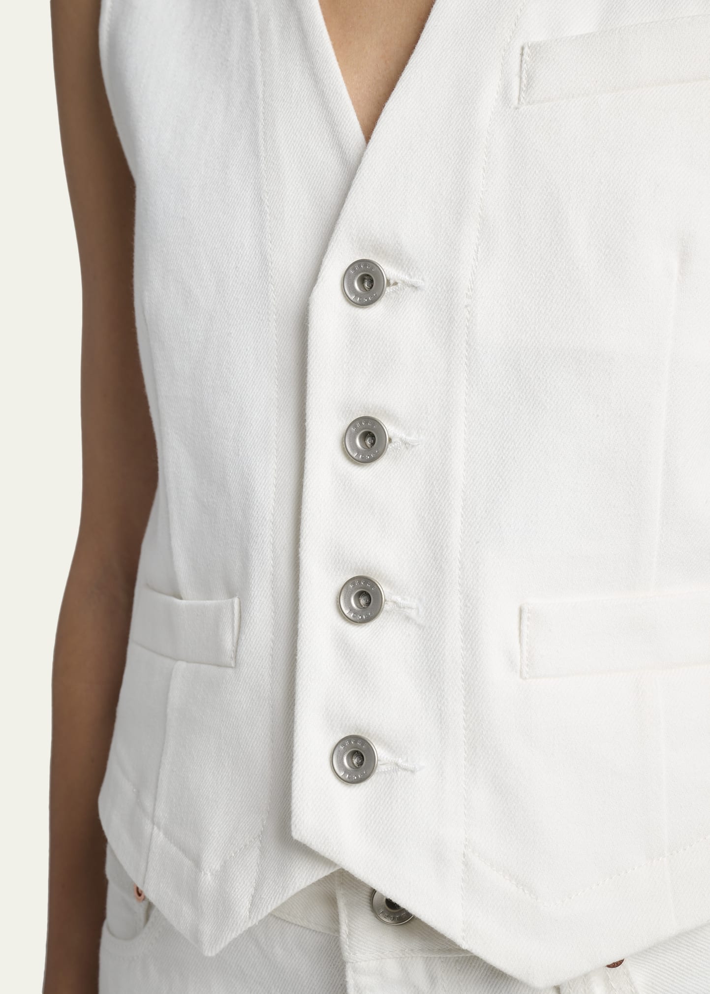SACAI Mixed-Media Denim Vest - Bergdorf Goodman