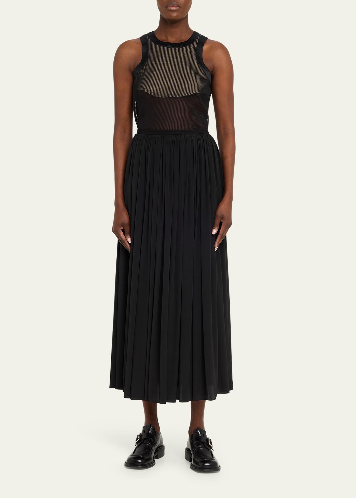 SACAI Striped Chiffon Tank Top - Bergdorf Goodman