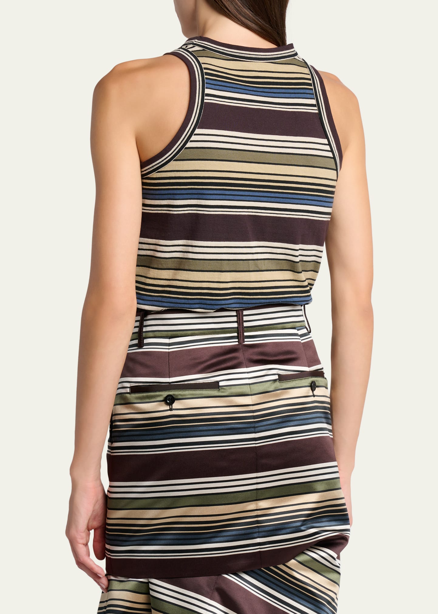 SACAI Horizontal Striped Tank Top - Bergdorf Goodman