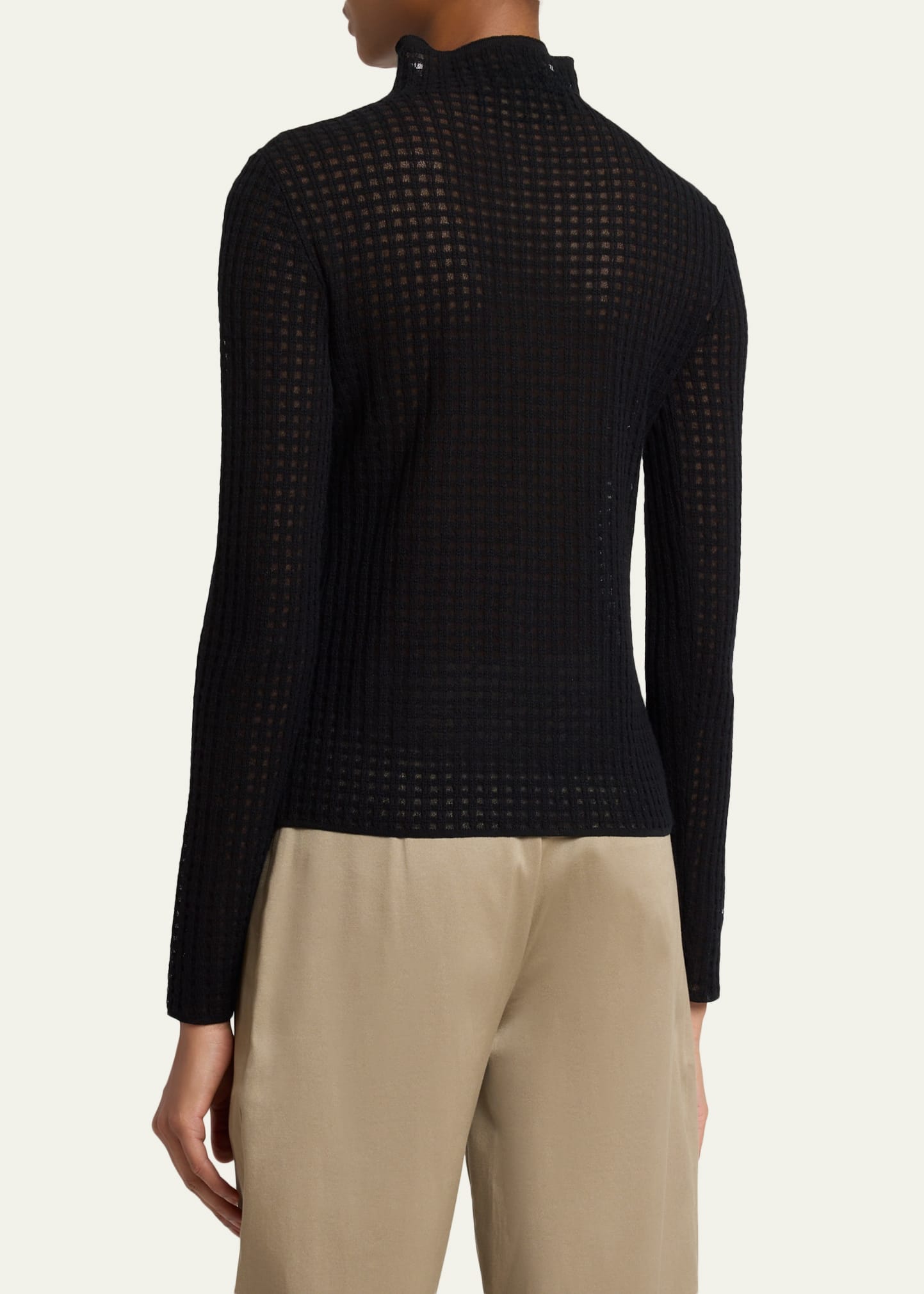 Proenza Schouler White Label Zella Check Merino Mock-Neck Top