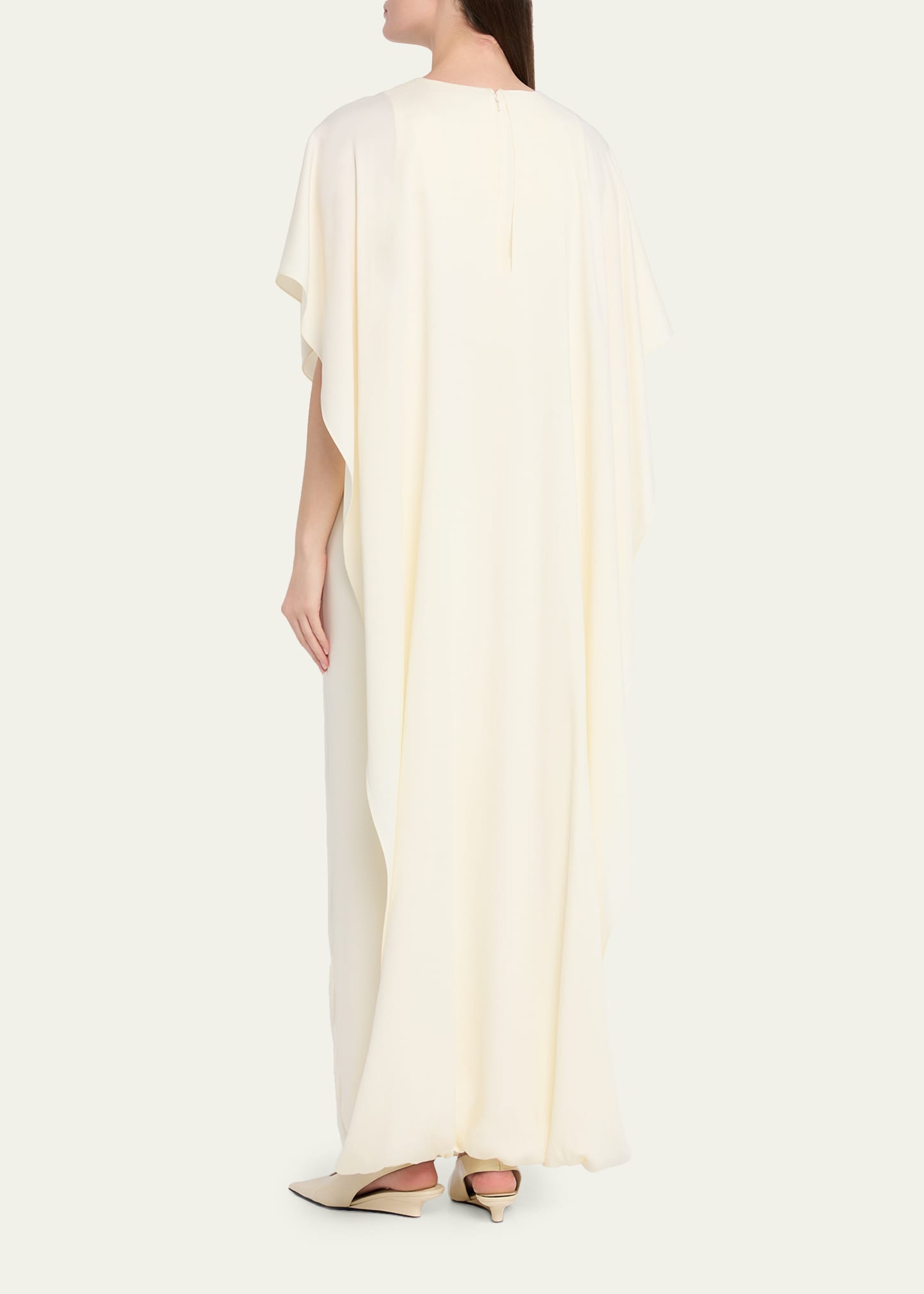 brandon maxwell crepe midi dress Brandon Maxwell The Amelie Embroidered Crepe-Silk Midi Dress