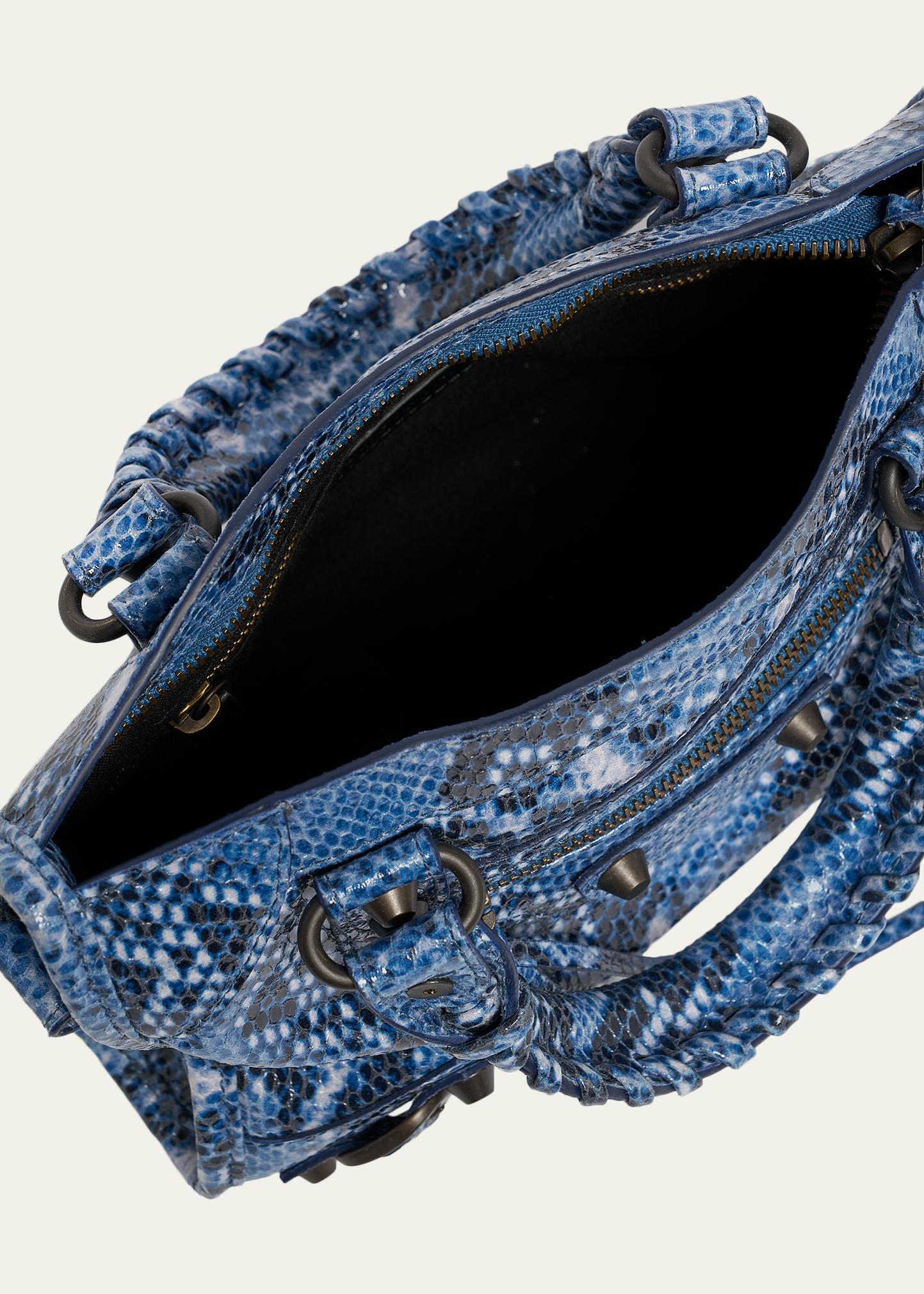 spanky様　BALENCIAGA ペーパービルフォード Balenciaga Le City Mini Python-Embossed Leather Top-Handle Bag