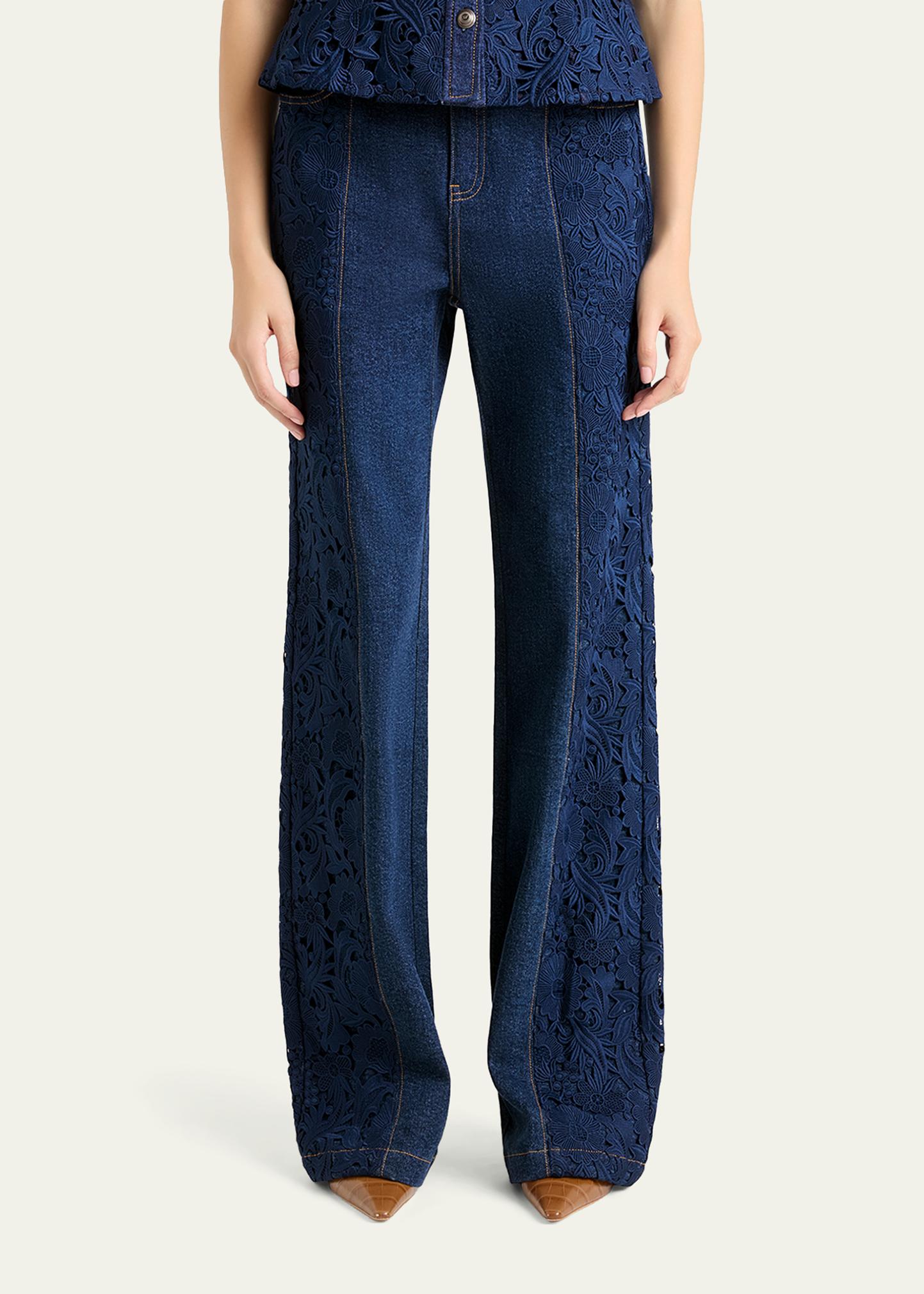 Cinq à Sept Francine Lace Jeans - Bergdorf Goodman