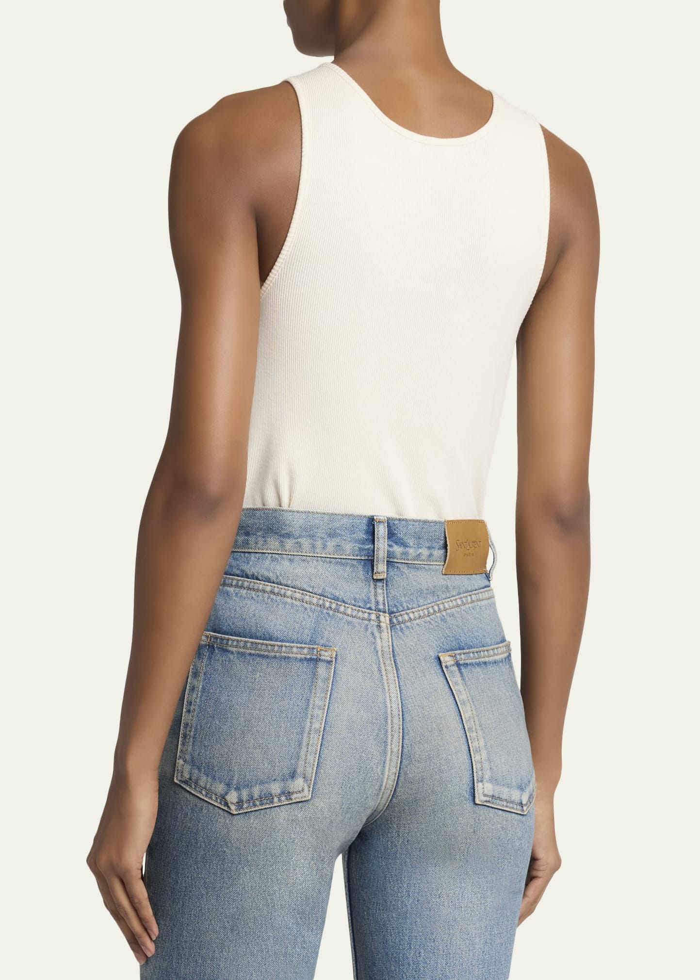 Saint Laurent YSL Embroidered Tank Top - Bergdorf Goodman