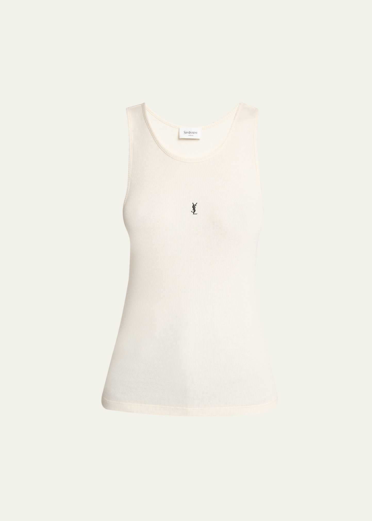 Saint Laurent YSL Embroidered Tank Top - Bergdorf Goodman