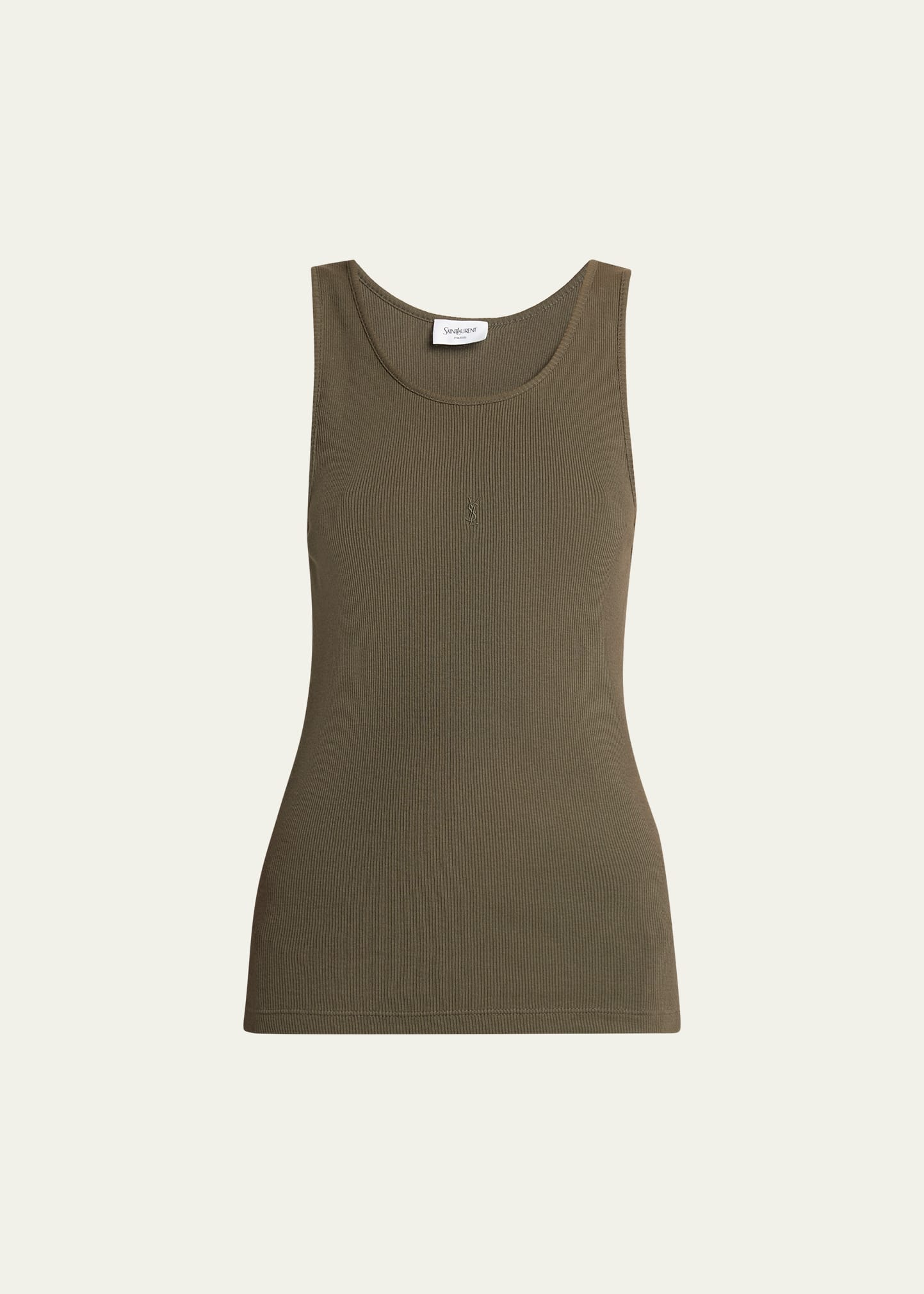 Saint Laurent YSL Embroidered Tank Top - Bergdorf Goodman