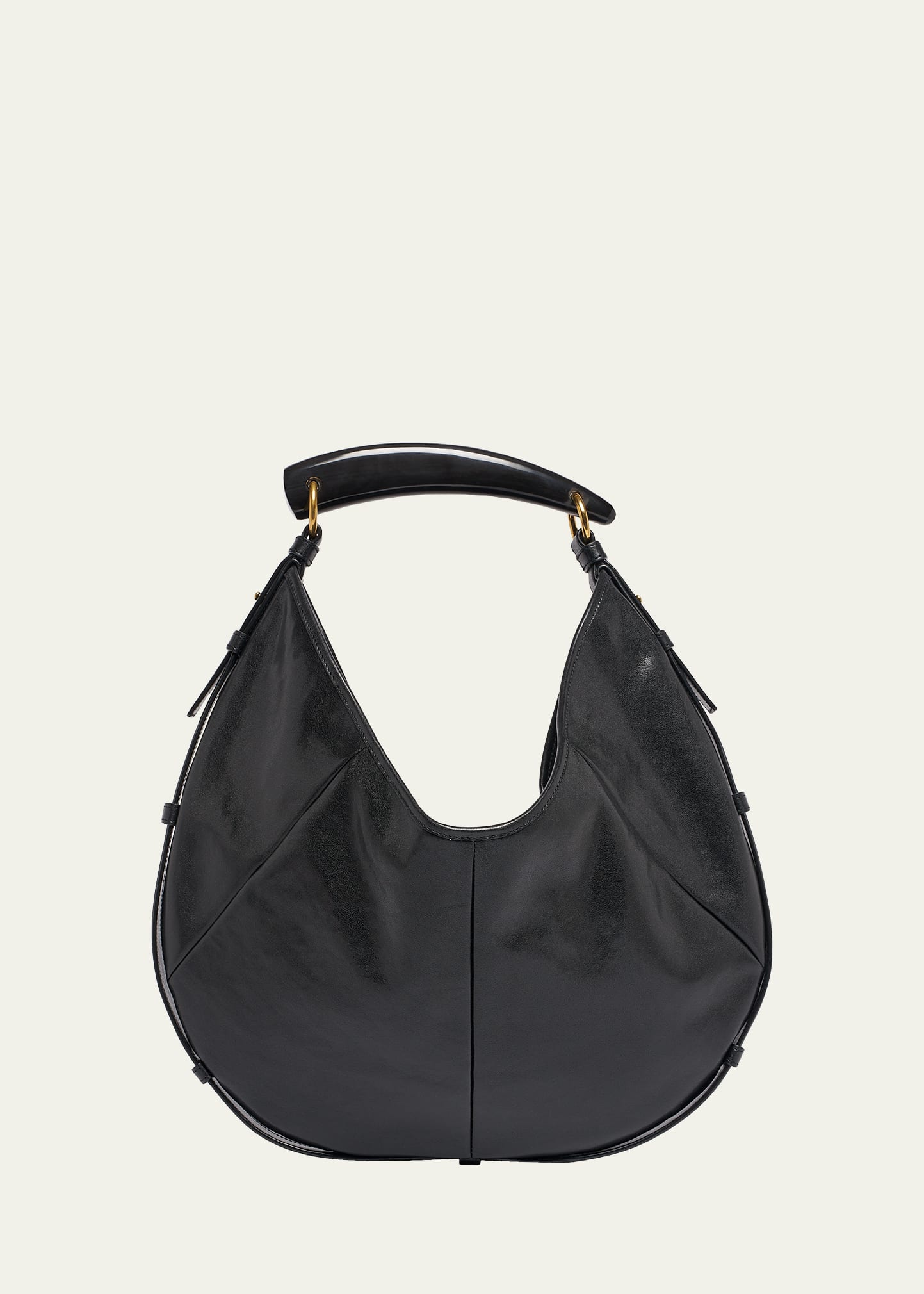 Saint Laurent Mombasa Medium Pleated Leather Shoulder Bag