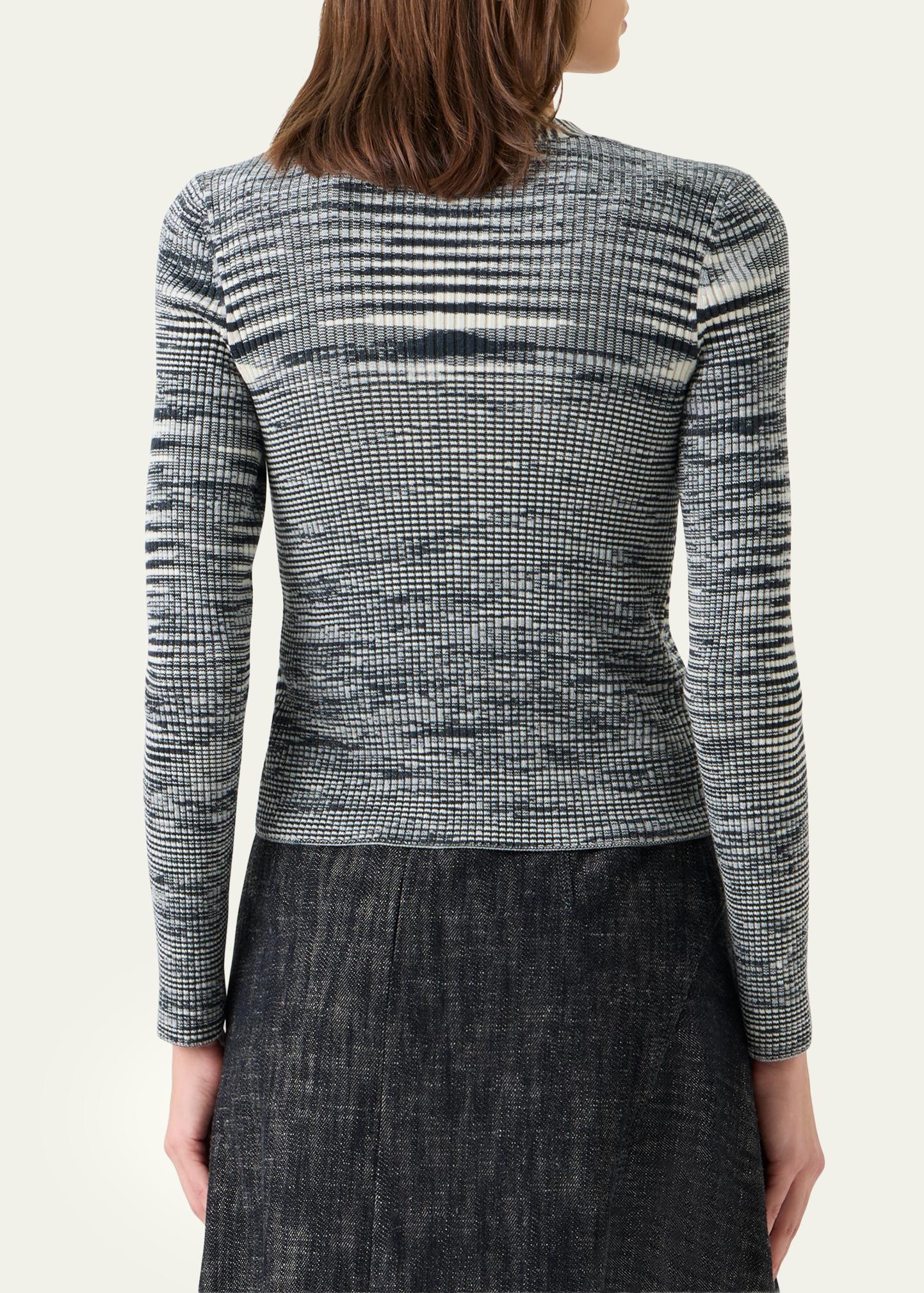 Akris punto Space Dye Ribbed Merino Cardigan - Bergdorf Goodman