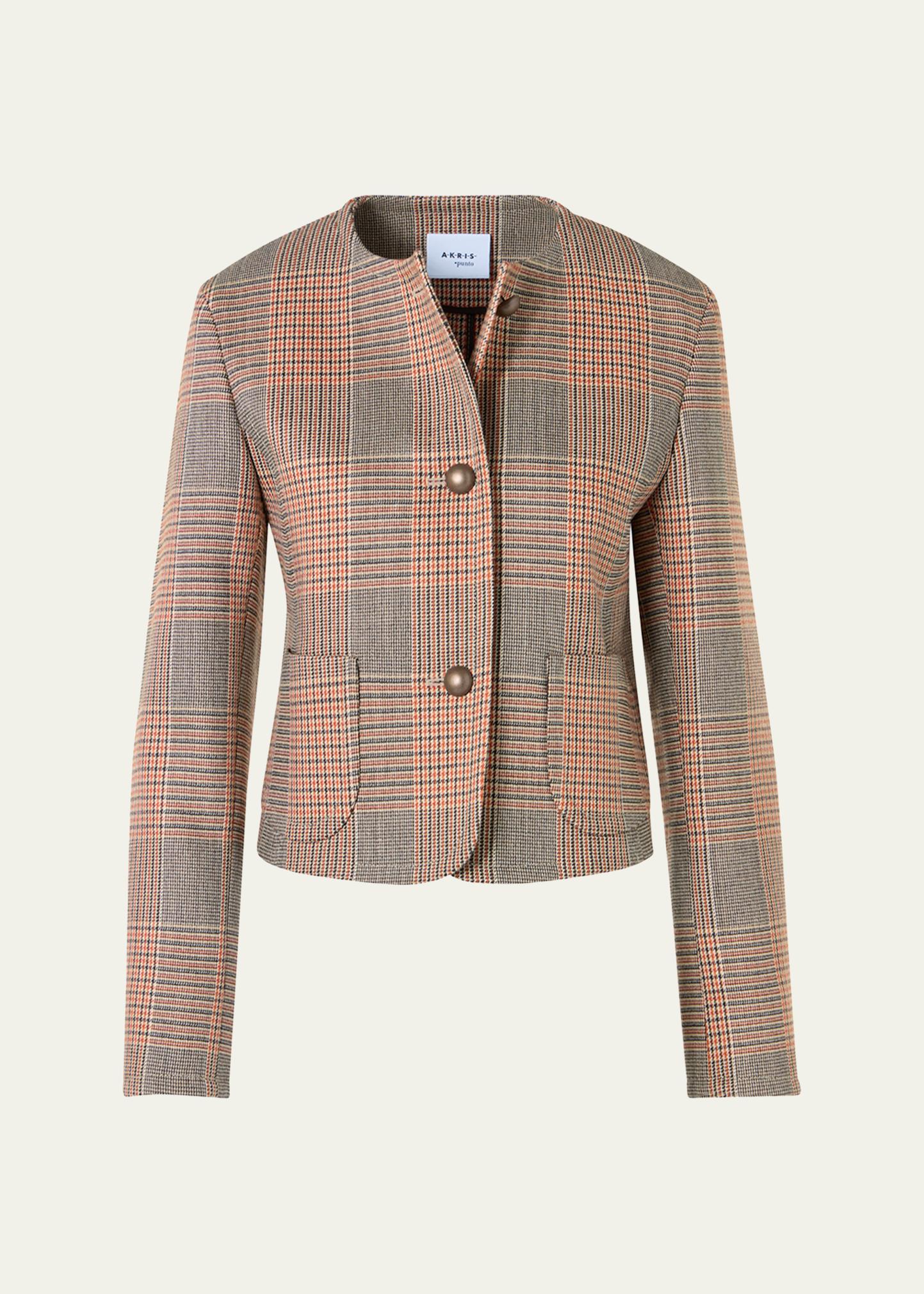アクリス　AKRIS punto ウールジャケット Akris punto Glen Plaid Wool Jacket - Bergdorf Goodman