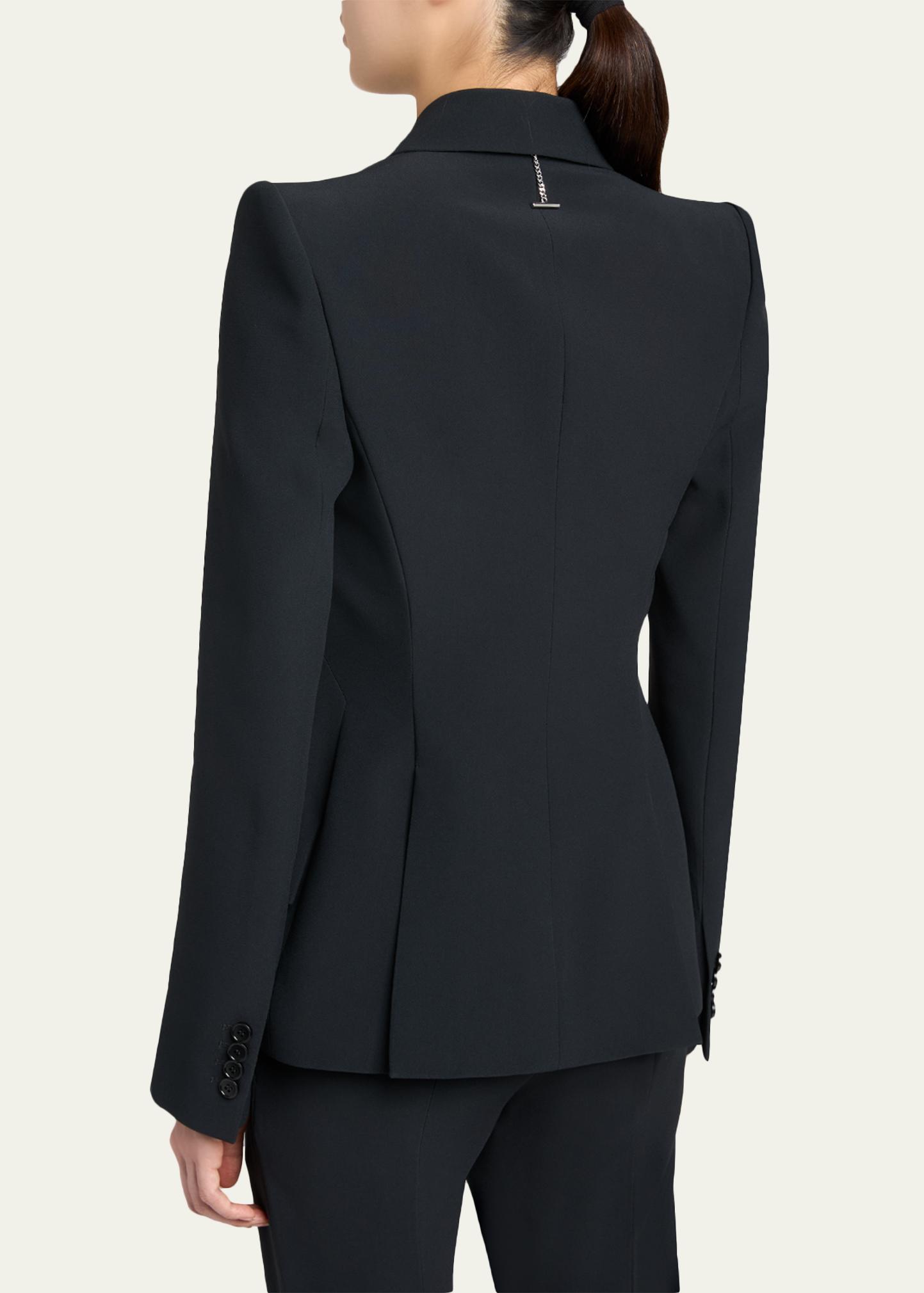 McQueen Crystal Embroidered Single-Breasted Blazer Jacket