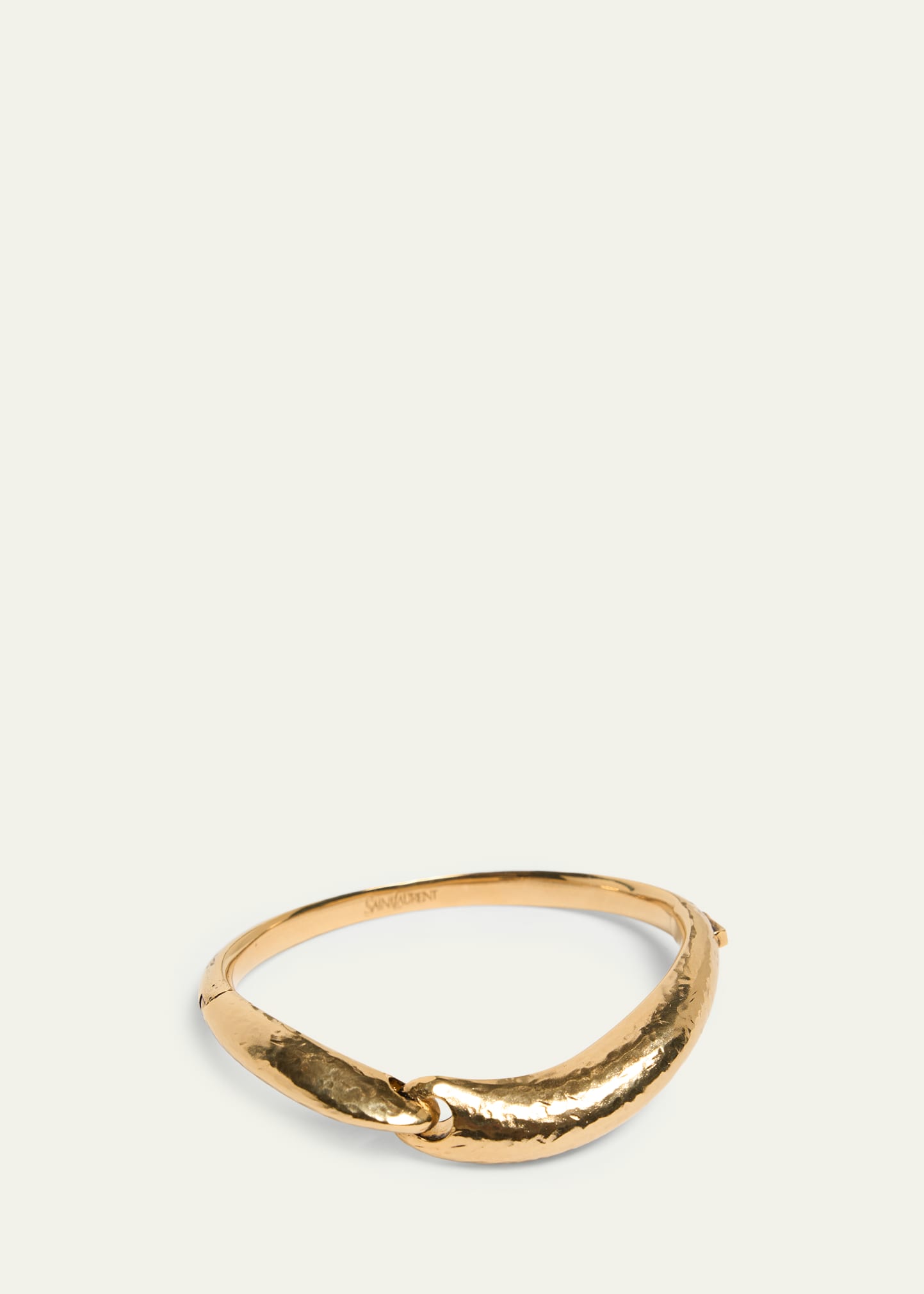 YVES SAINT LAURENT ゴールド ハンマード バングル Saint Laurent Men's Hammered Brass Bangle Bracelet - Bergdorf Goodman