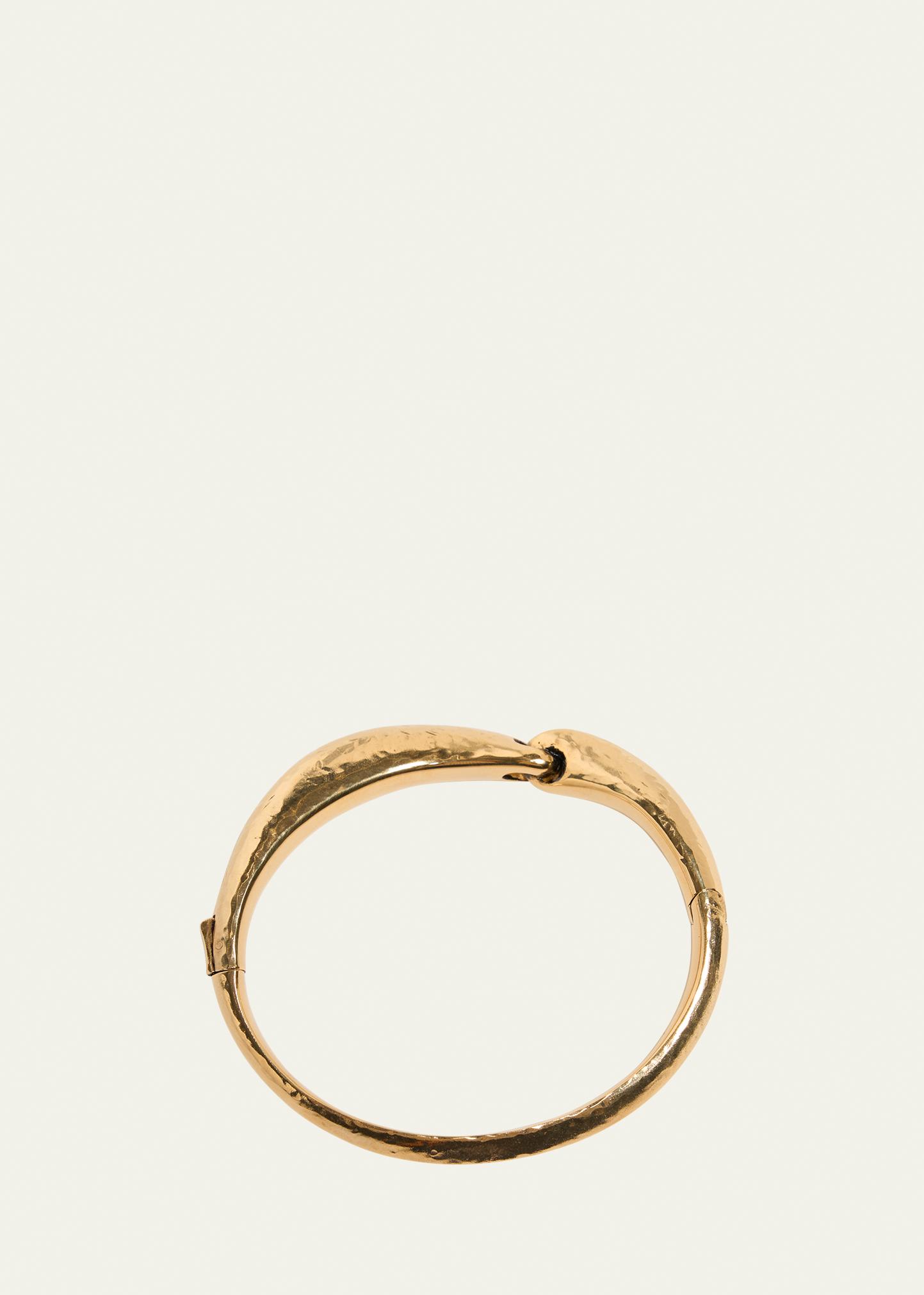 Saint Laurent Men's Hammered Brass Bangle Bracelet - Bergdorf Goodman